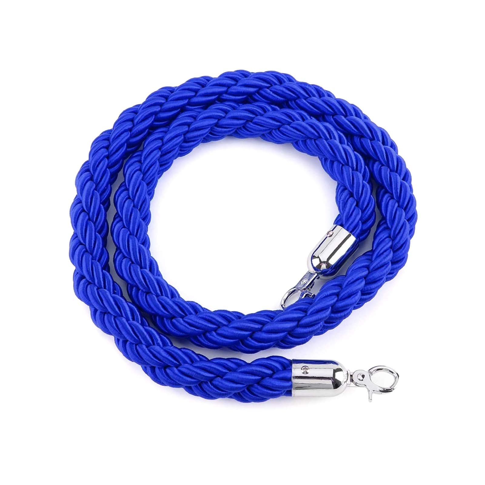 1.5M Twisted Queue Rope Barrier Post Stand Divider Crowd Control Stanchion for Clubs Hotel Bank Hospital (Blue)