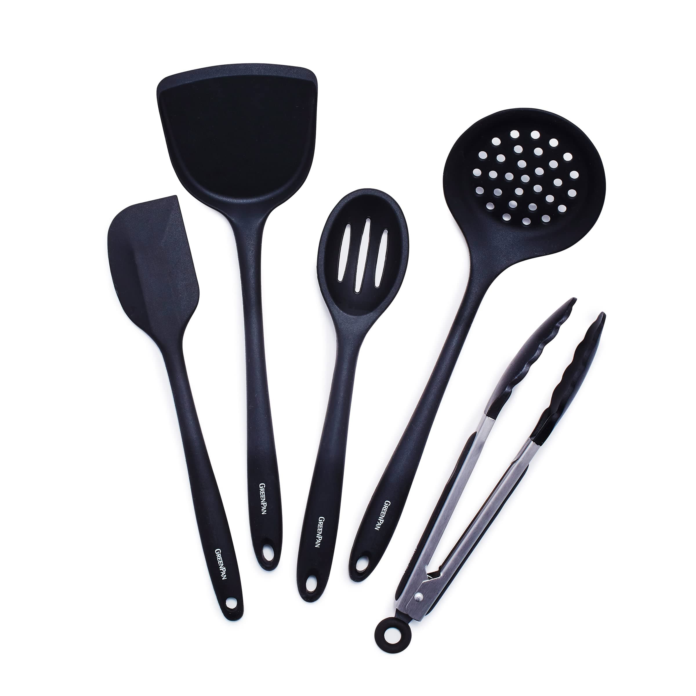 GreenPan Cooking Tools 5 Piece Utensil Set, Black