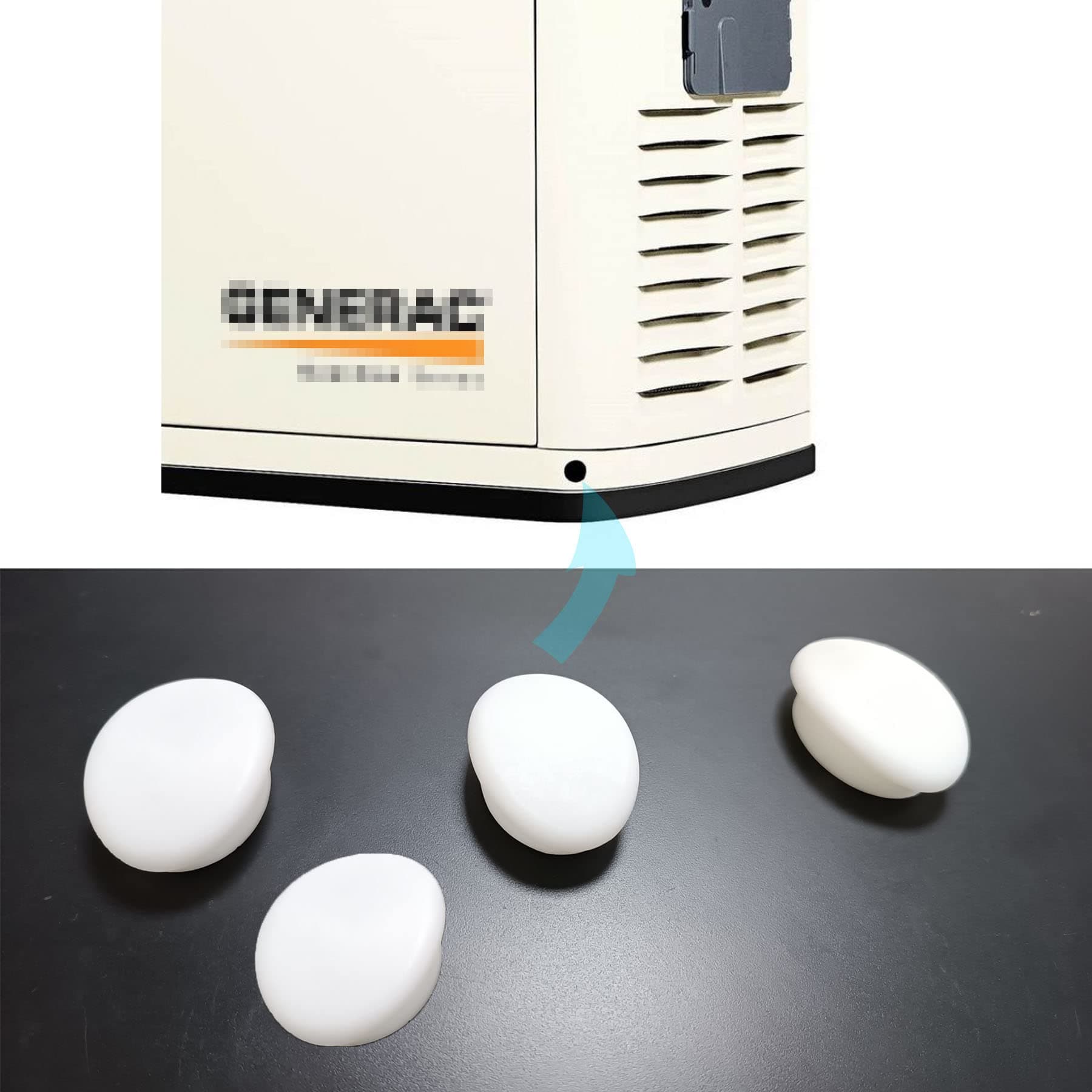 Hole Plug Kit for Generac Generators Home Use,4 Pcs Base Hole Adapter for Generac Whole House Air Cooled Generators,White