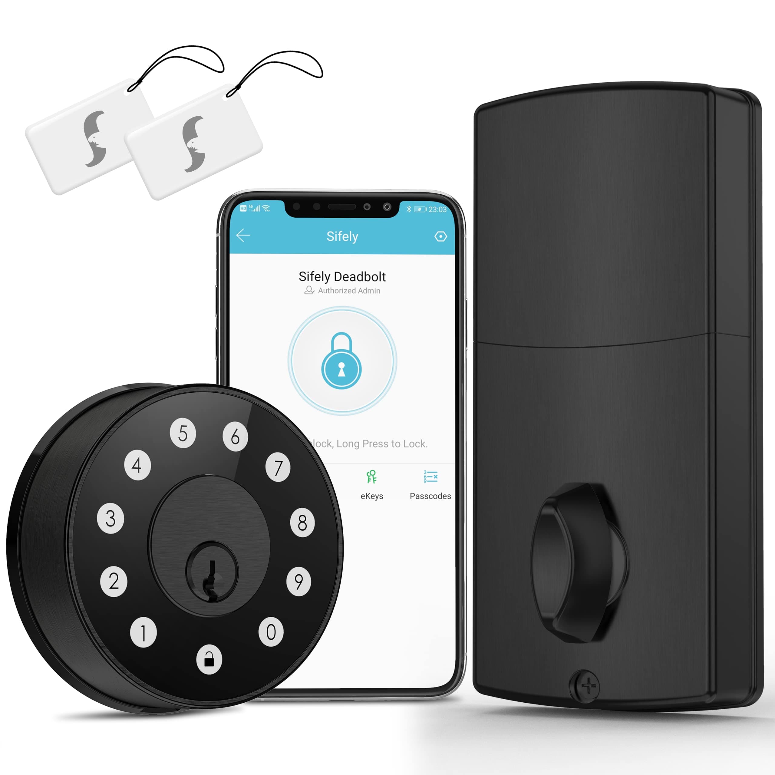 Smart Lock, Smart Lock Front Door, Keyless Entry Door Lock, Smart Deadbolt, Smart Door Lock, Deadbolt Lock, Digital Door Lock, Keypad Deadbolt Lock, Smart Lock Deadbolt, Black