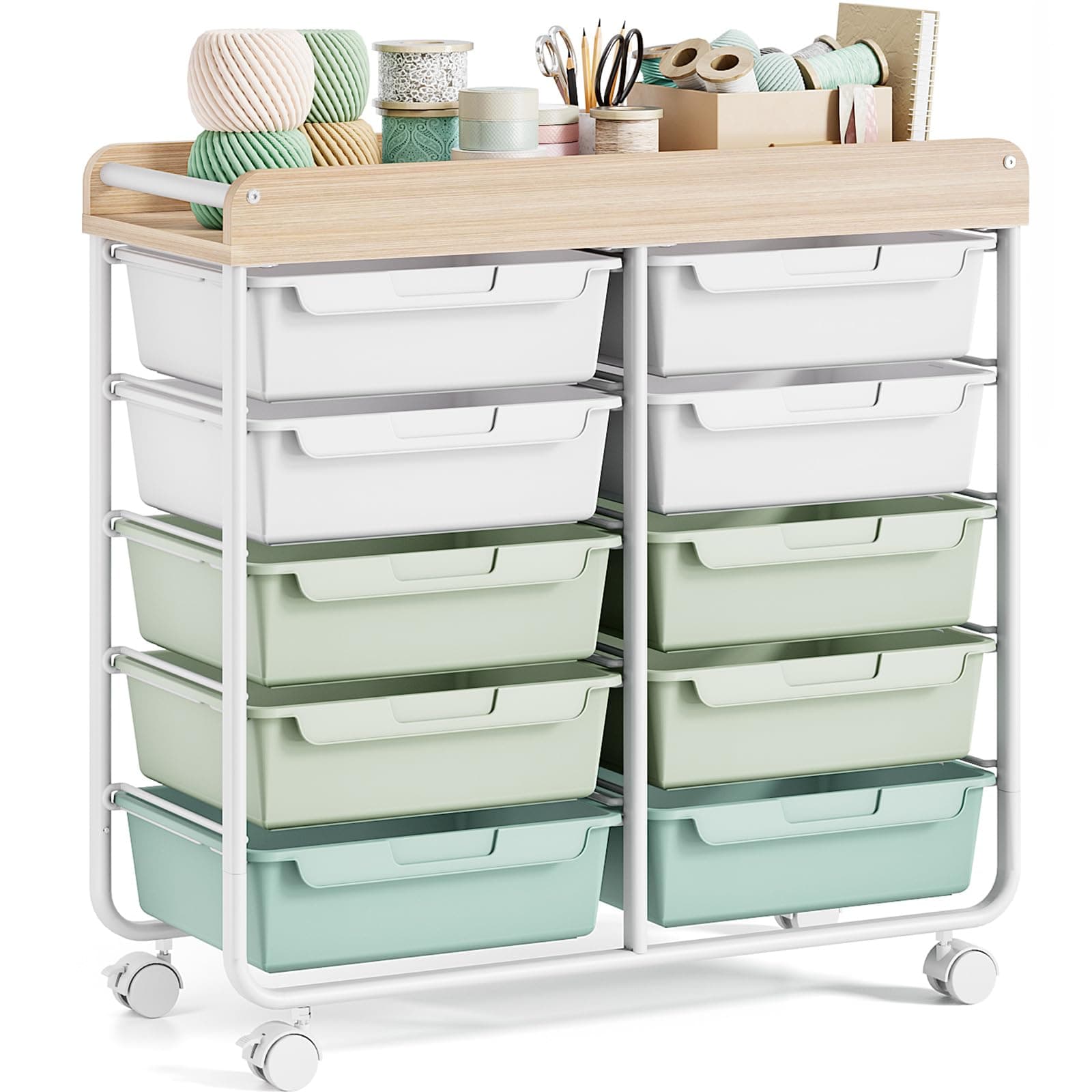 10 Drawers Cart, Green