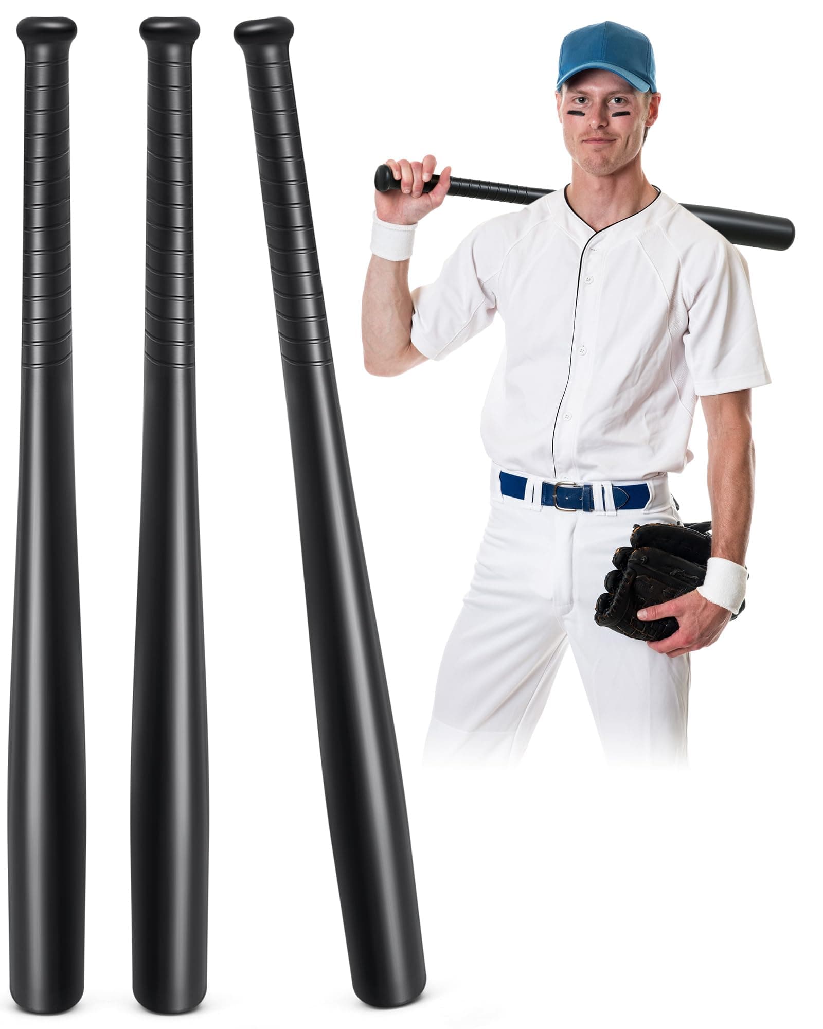 - Liliful 3 Pieces Plastic Baseball Bat 29.5 Inch Solid Lightweight Plastic Bat with Molded Grip Handle for Practice Festival Gift Party Decoration