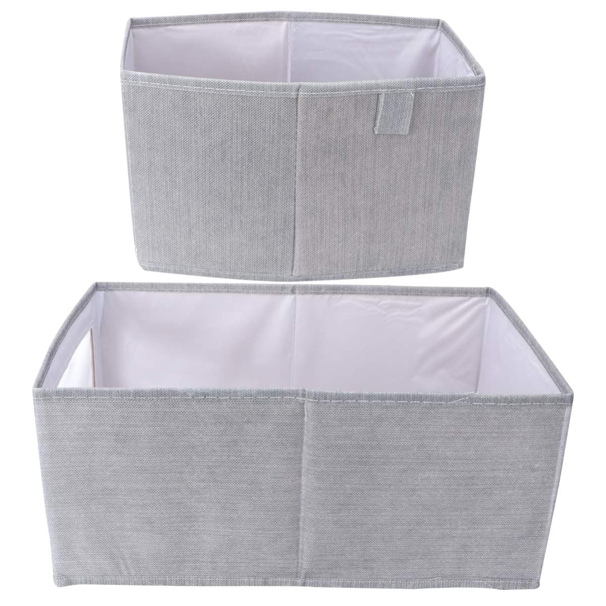 Cabilock 2Pcs Foldable Storage Cube Basket Bin Wardrobe Cloth Storage Organizer Clothes Container Toy Holder Closet Shelf Cabinet Bookcase for Closet Bedroom Toys (Grey)