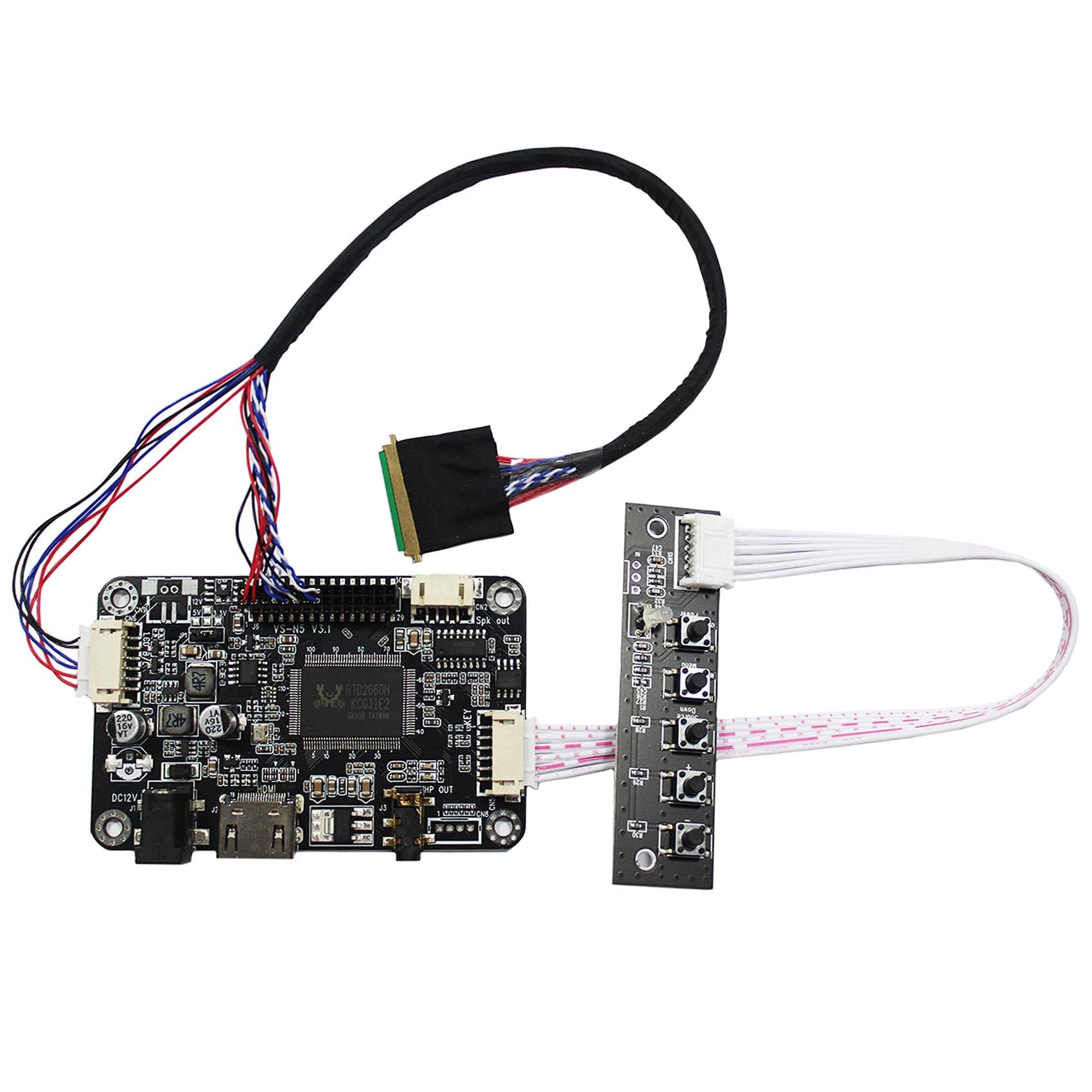 VSDISPLAY HD-MI Audio LCD Controller Board Work for 10.1" 1024x600 LTN101NT02 B101AW03 N101L6 LP101WSA BT101IW03 CLAA101BN01 HSD101PFW2 LP101WH2 N101BFE B101AW06 LVDS 40 Pin Interface WLED LCD Screen