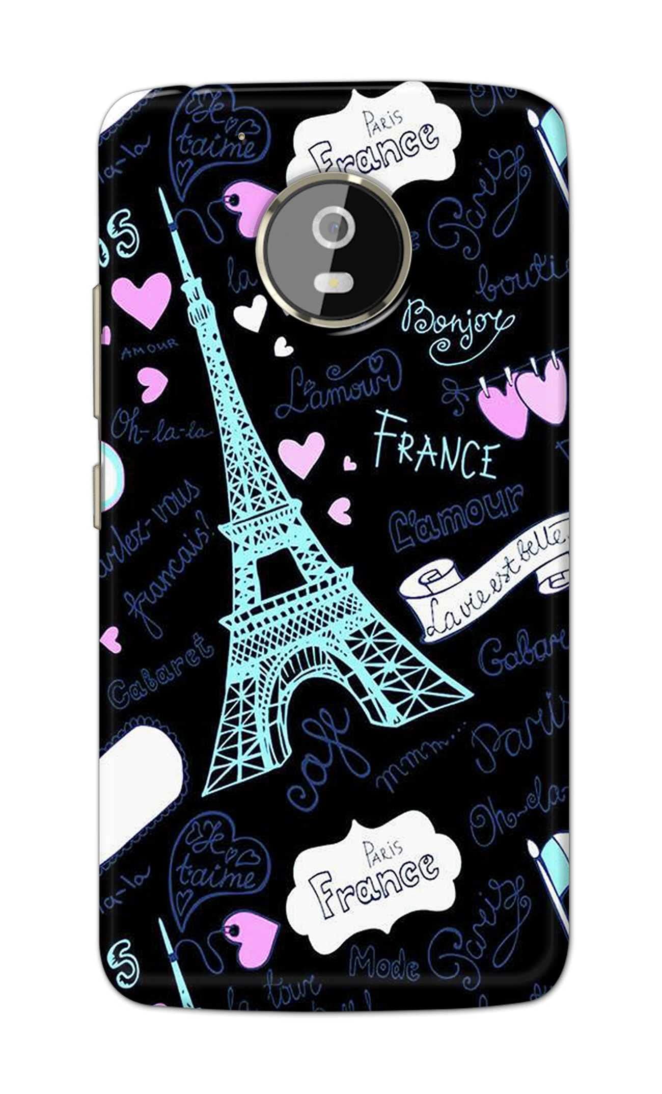 PRINTFIDAA Lovers Famous Place Eiffel Tower in Paris Printed Designer Hard Back Case Cover for Motorola Moto G5 Plus (5.2"), XT1684, XT1685, XT1687 -(YG) MVN1003