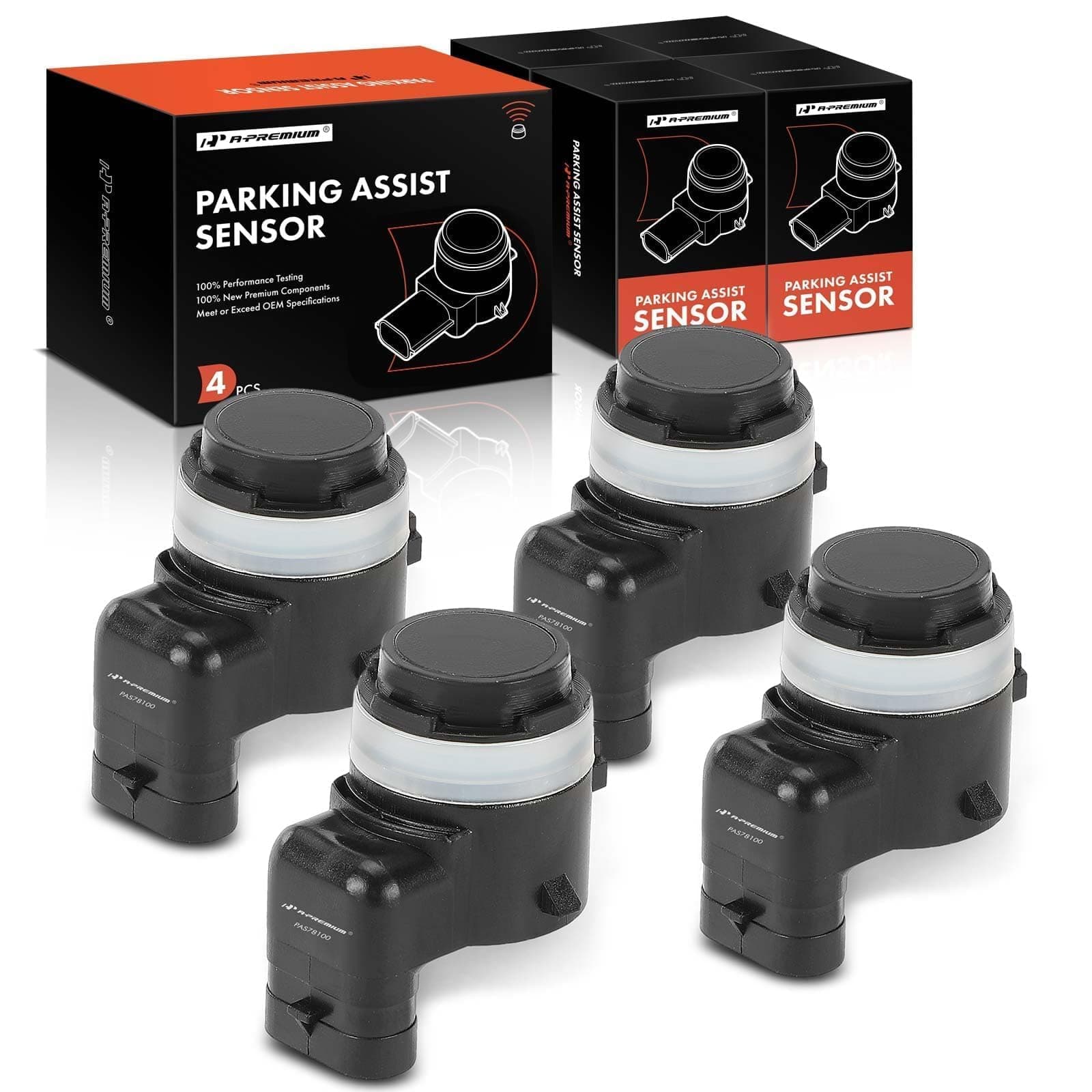 A-premium4-PC Reverse Backup Parking Assist Sensor Compatible with Select Ram, Jeep & Dodge Models - 1500/2500/3500 2019-2023, Wrangler 2018-2023, Gladiator 2020-2023, Durango 2023