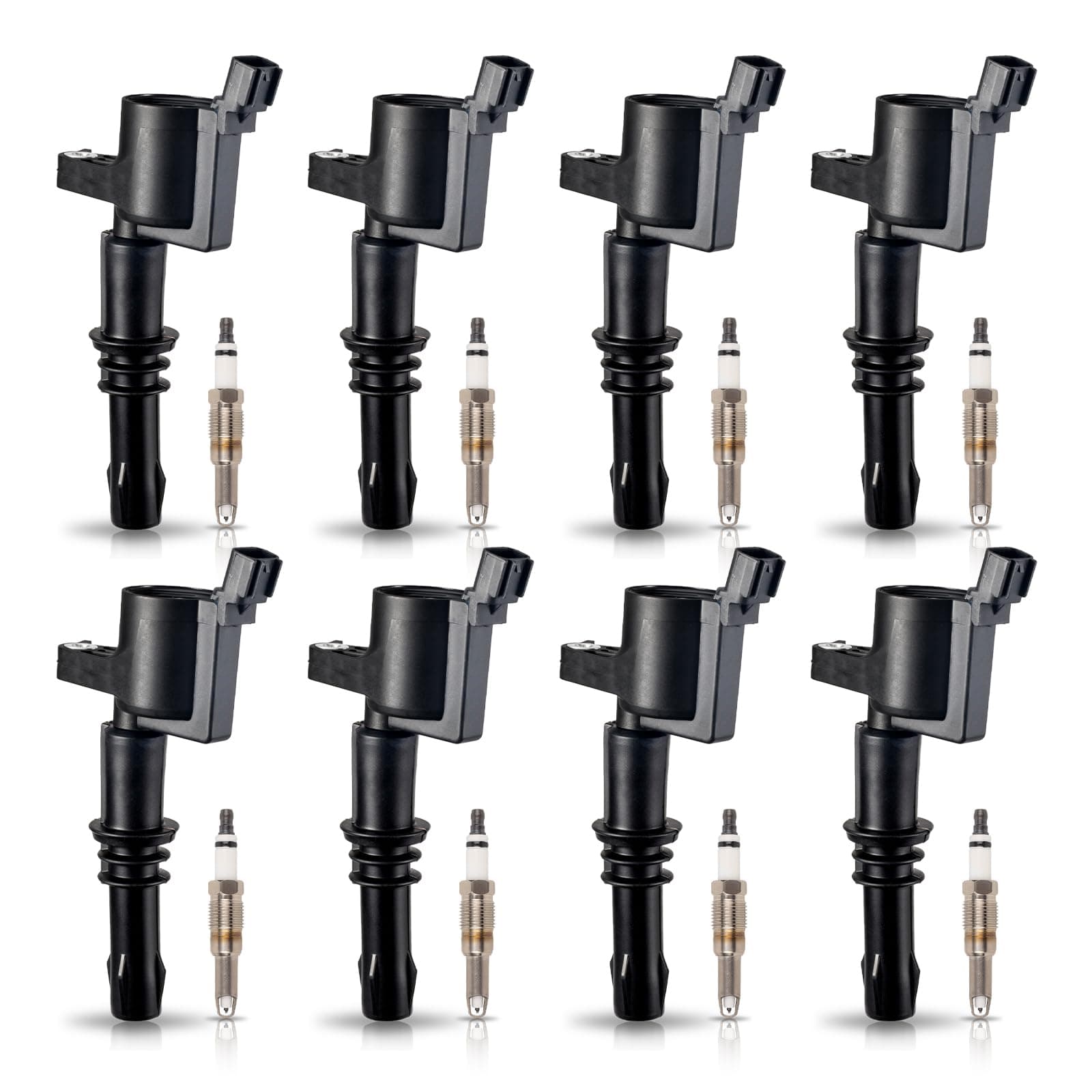 8 Ignition Coil Pack and Iridium Spark Plug Set 2005-2008 Compatible with Ford Expedition Explorer F150 F250 F350 F450 F550 Super Duty Navigator Mark 5.4L 4.6L Replace# DG511 SP515 SP546