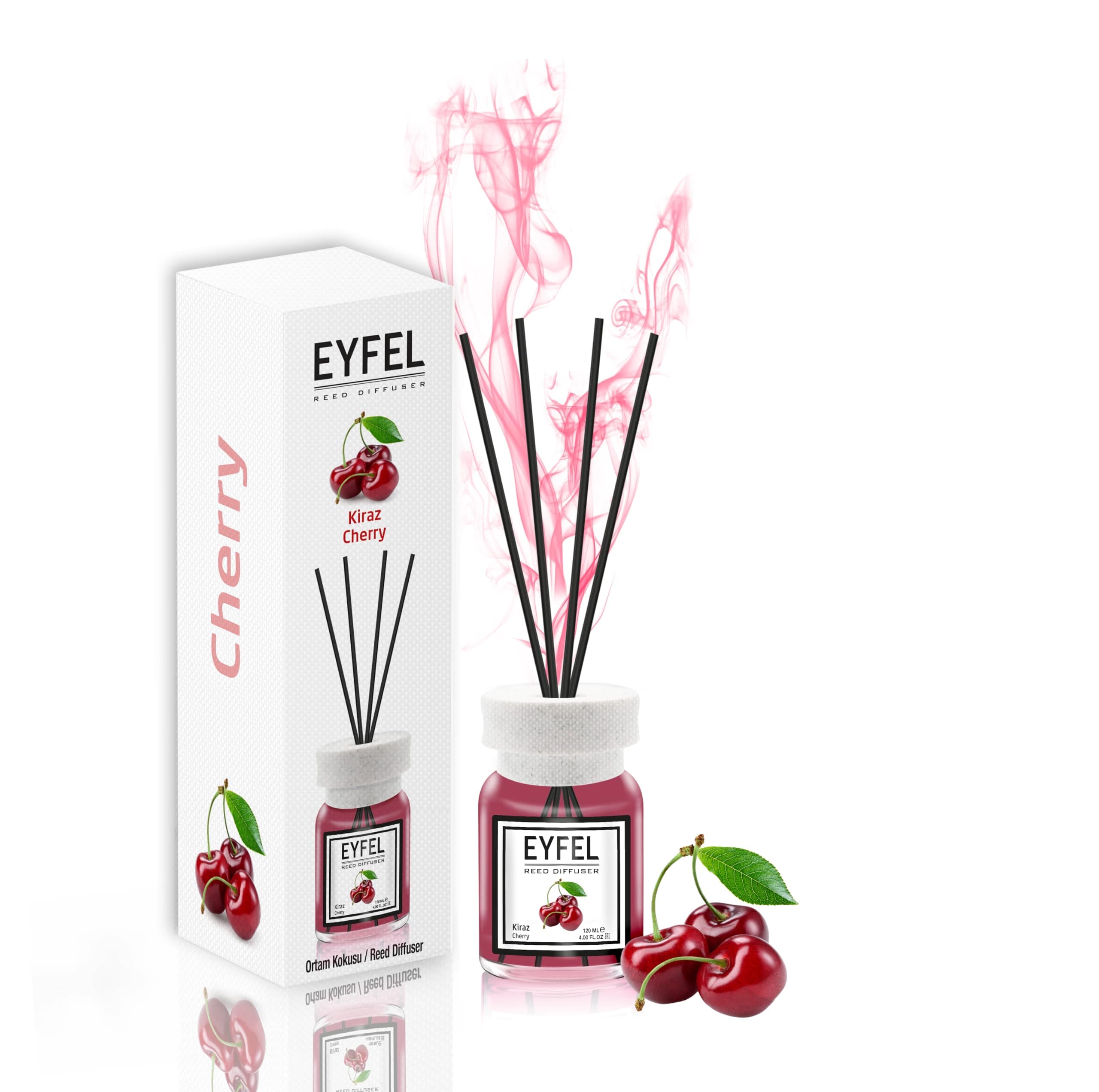EYFEL Reed Diffusers for Home – Cherry Reed Diffuser Set 4.00 fl oz Oil Diffuser Sticks, Bathroom Diffuser, Oil Reed Diffuser, Scented Sticks, Oil Diffuser Sticks, Reed Diffuser for Bathroom'