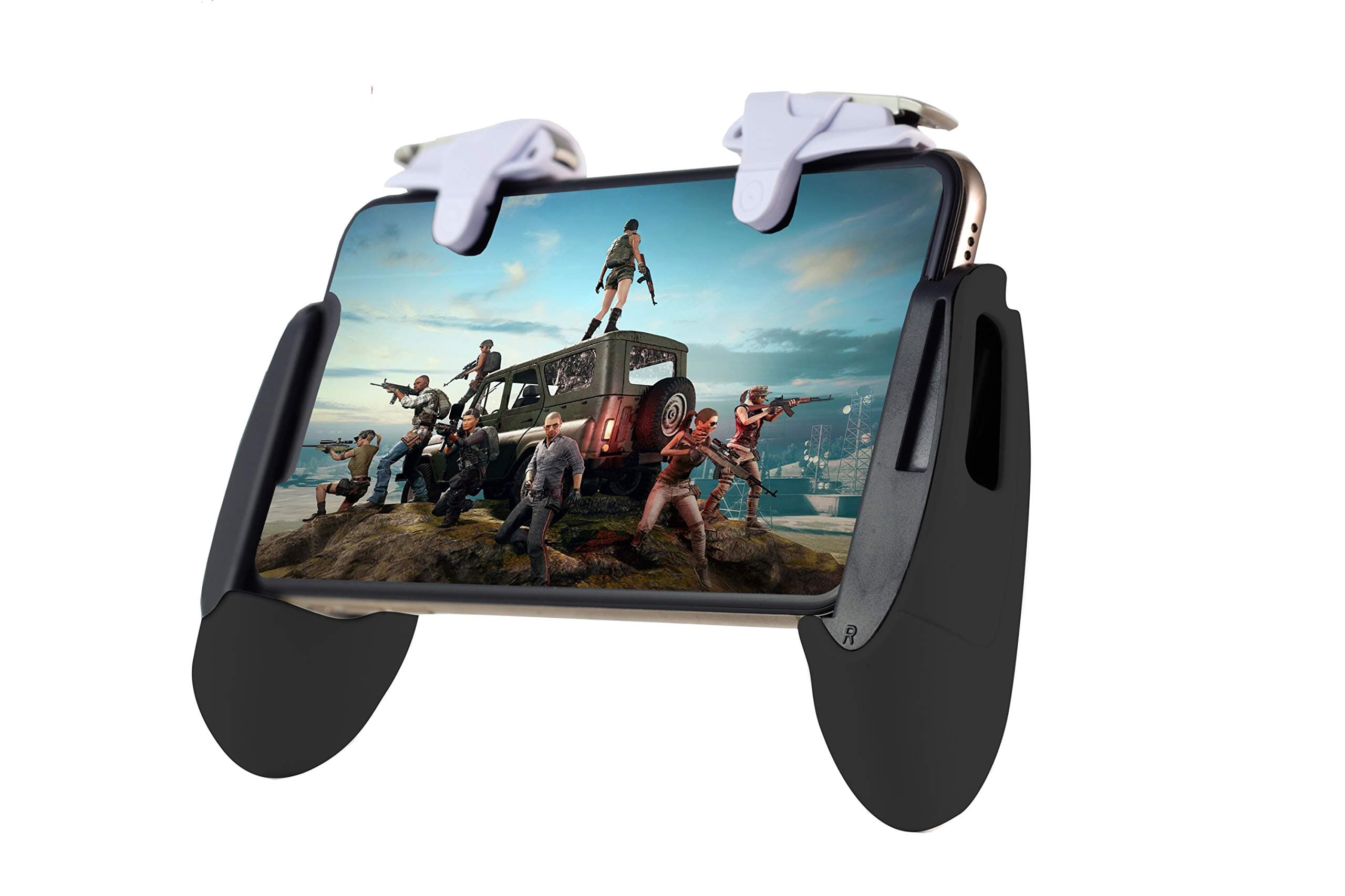 Mobile Game Controller for pubg Mobile Controller, White Durable Cellphone Triggers, Fits 5.3in-7in Wide Phones, Compatible with iPhone & Android