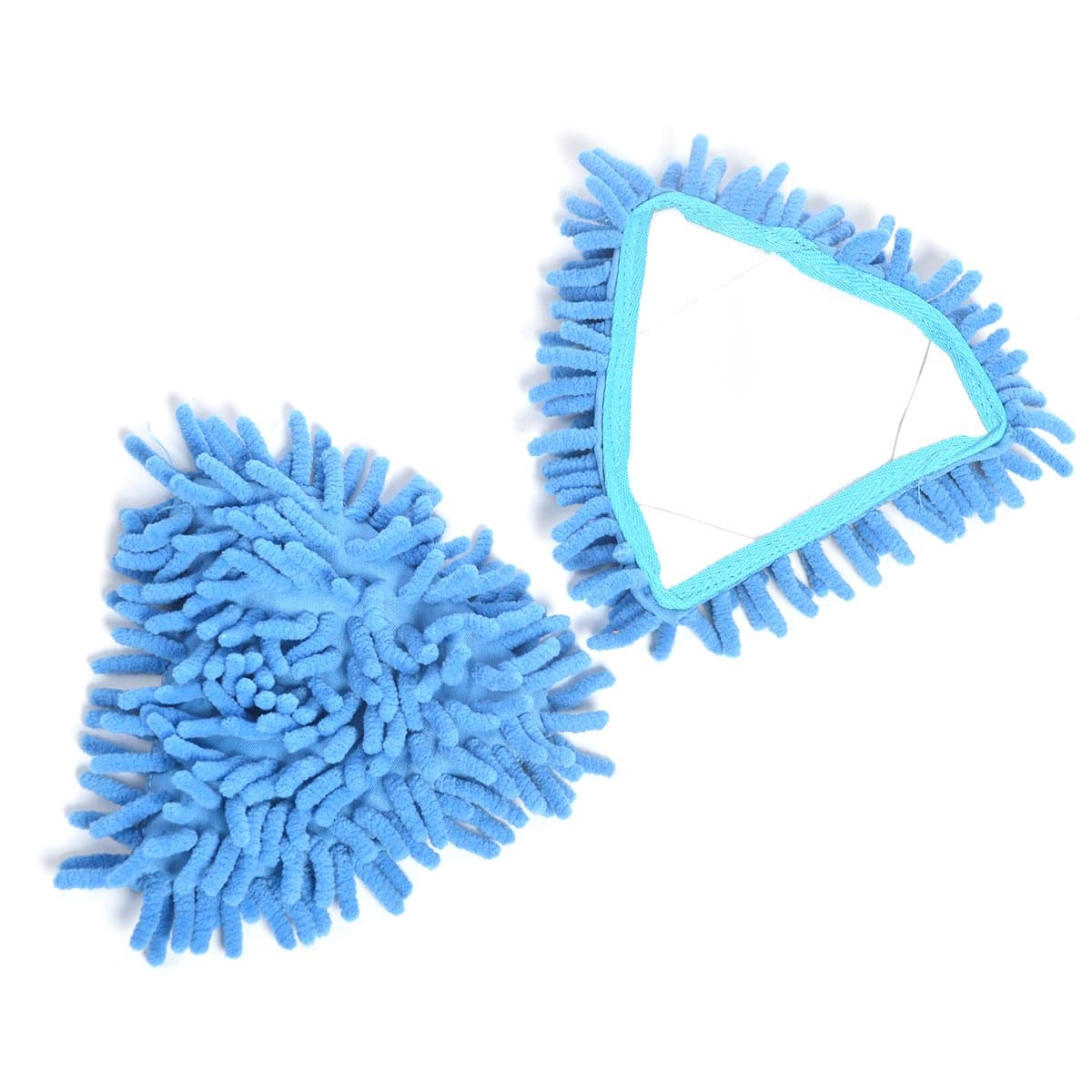 Ehonestbuy 2 Pcs Triangular Replacement Microfiber Mop Head Refill, 6 inch (Blue)