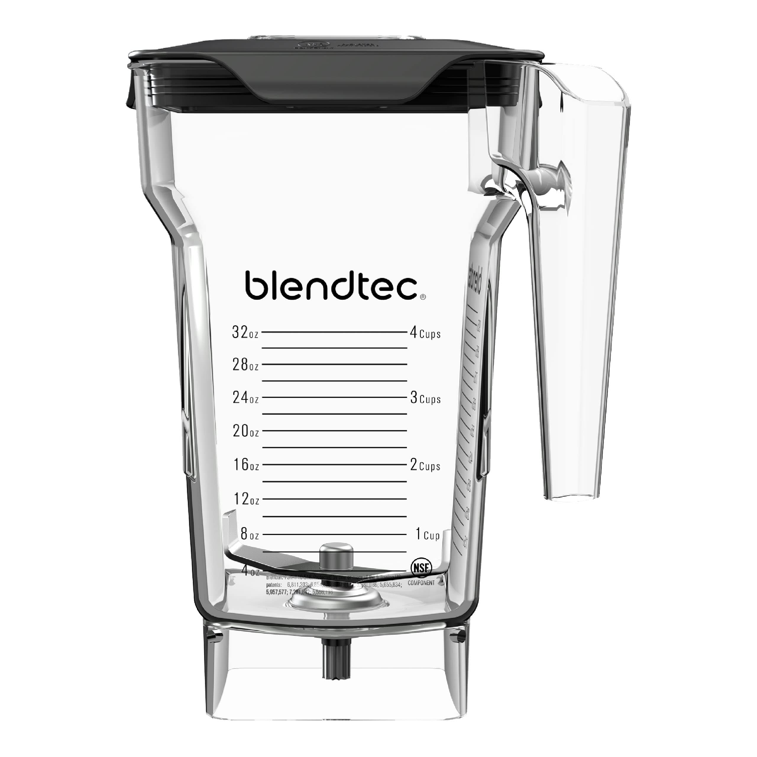 - Blendtec 75 oz FourSide Jar - Four-Sided Blender Jar Compatible with Most Blenders - 32 oz Blending Capacity - Clear