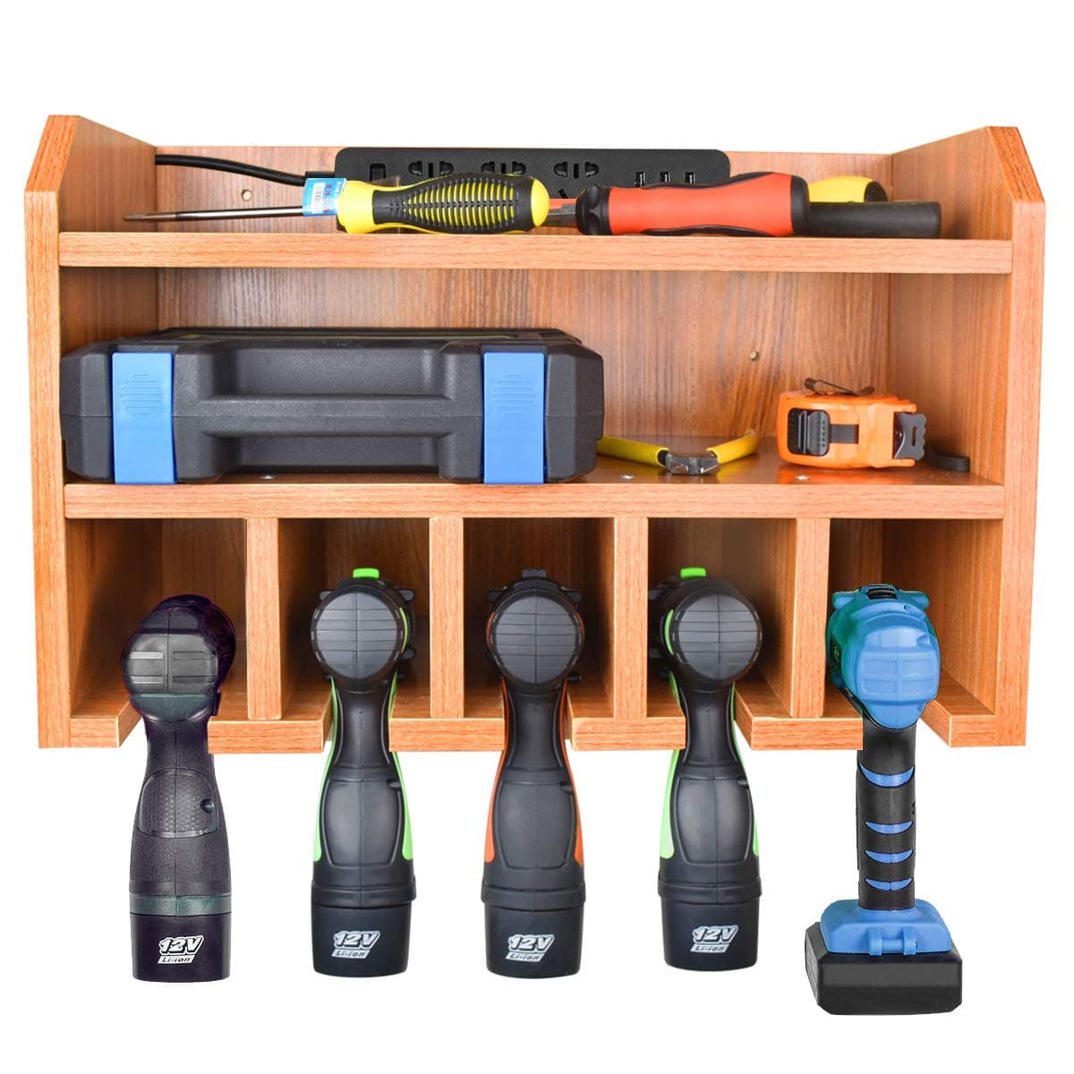 Power Tool Charging Storage - Drill Storage Organization Hanging Drill Wall Holder, Wall Mount Tools Home & Garage Storage System （Need to Assemble Yourself）