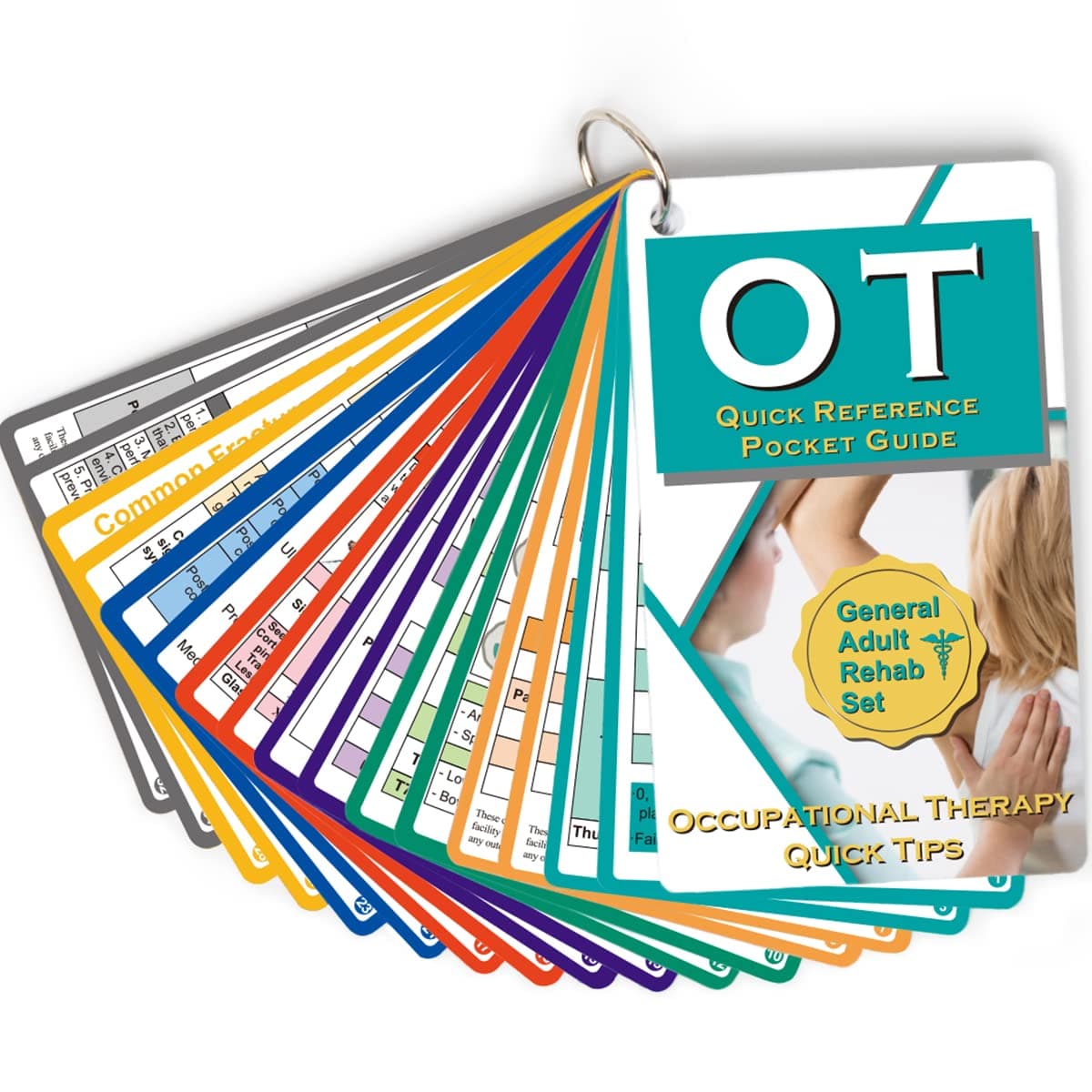 UniArea Occupational Therapy Reference Pocket Guide - Must Have OT Resource, 32 Pages OT Quick Tips for OT Student Occupational The Gifts, 17 Cards Perfect Pocket Sized 3"×5" - General Adult Rehab Set