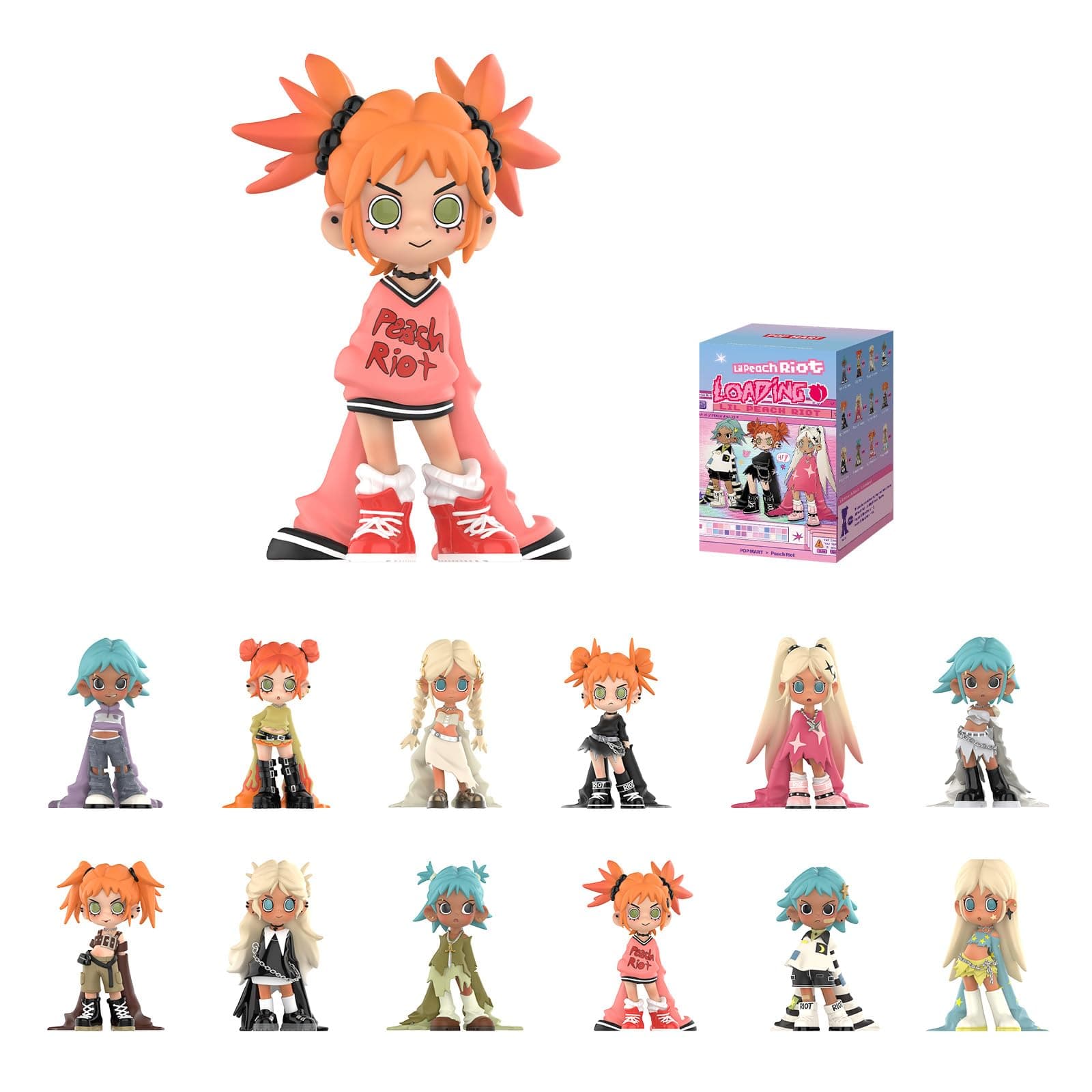 POP MART Lil Peach Riot Loading Series Figures, Blind Box Figures, Random Design Action Figures Collectible Toys Home Decorations, Holiday Birthday Gifts, Single Box