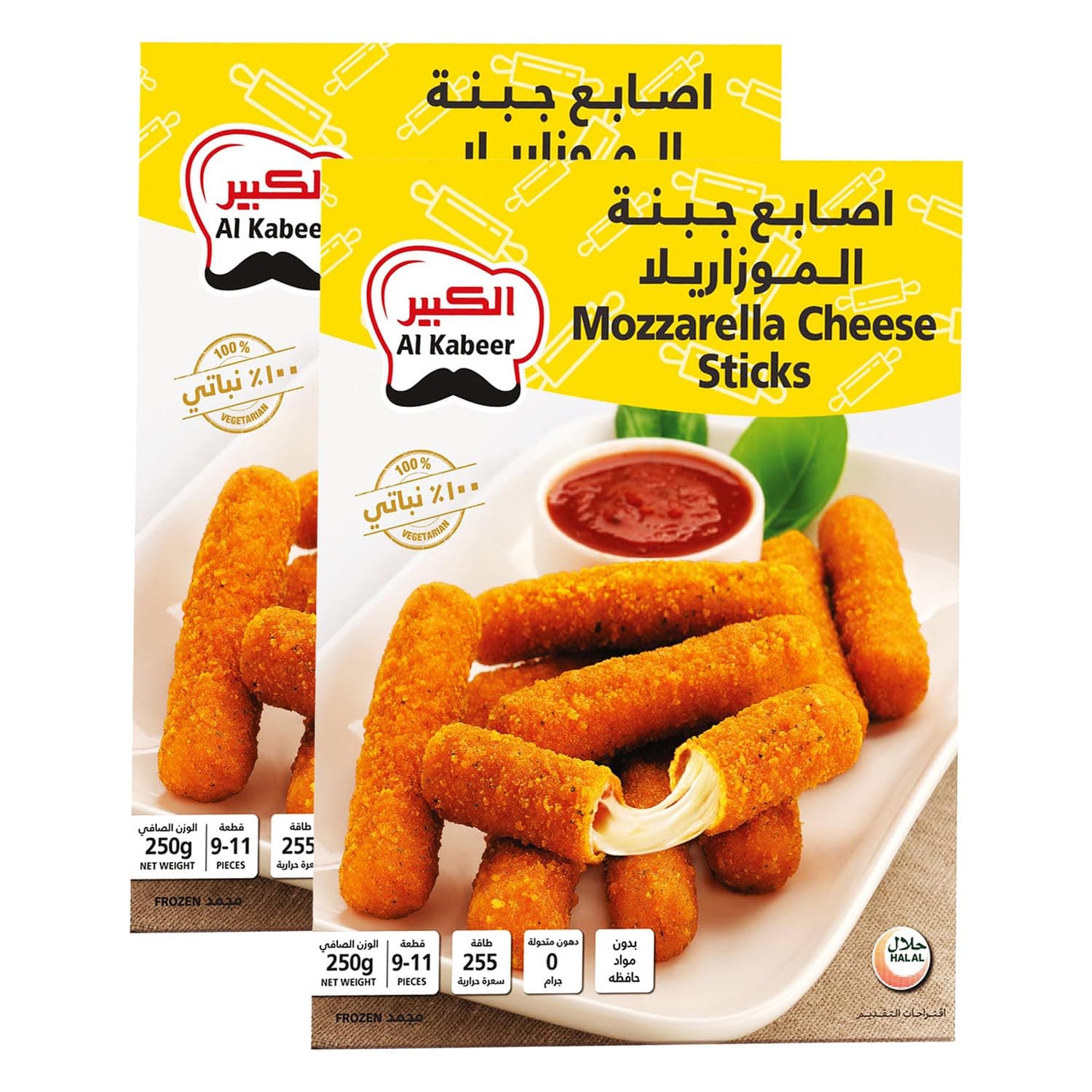 Al Kabeer Mozzarella Cheese Sticks Value Pack, 2 x 250 g