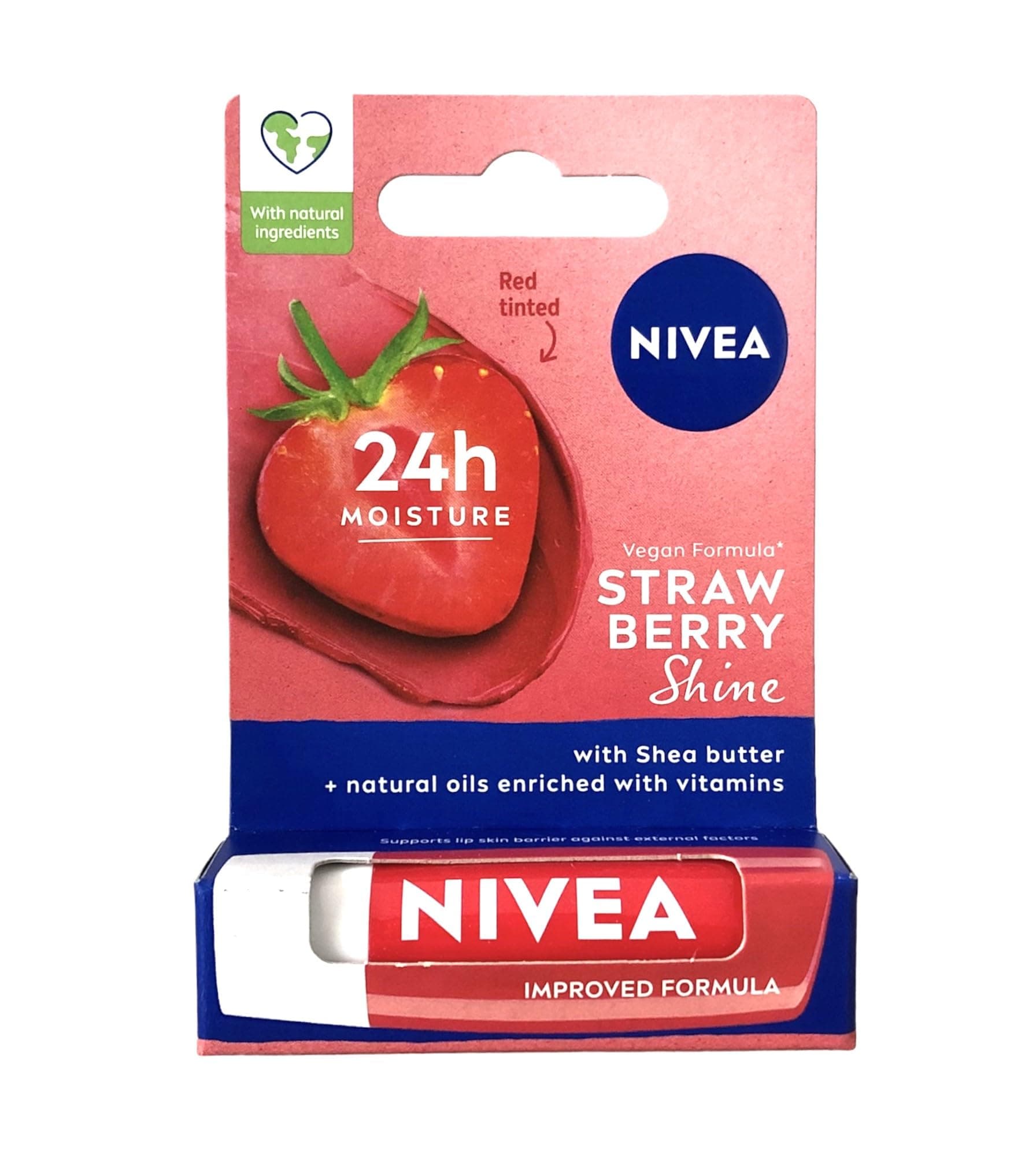 Strawberry Shine Lip Balm 4.8gm | With Vit C, E & Shea Butter| Red Tint