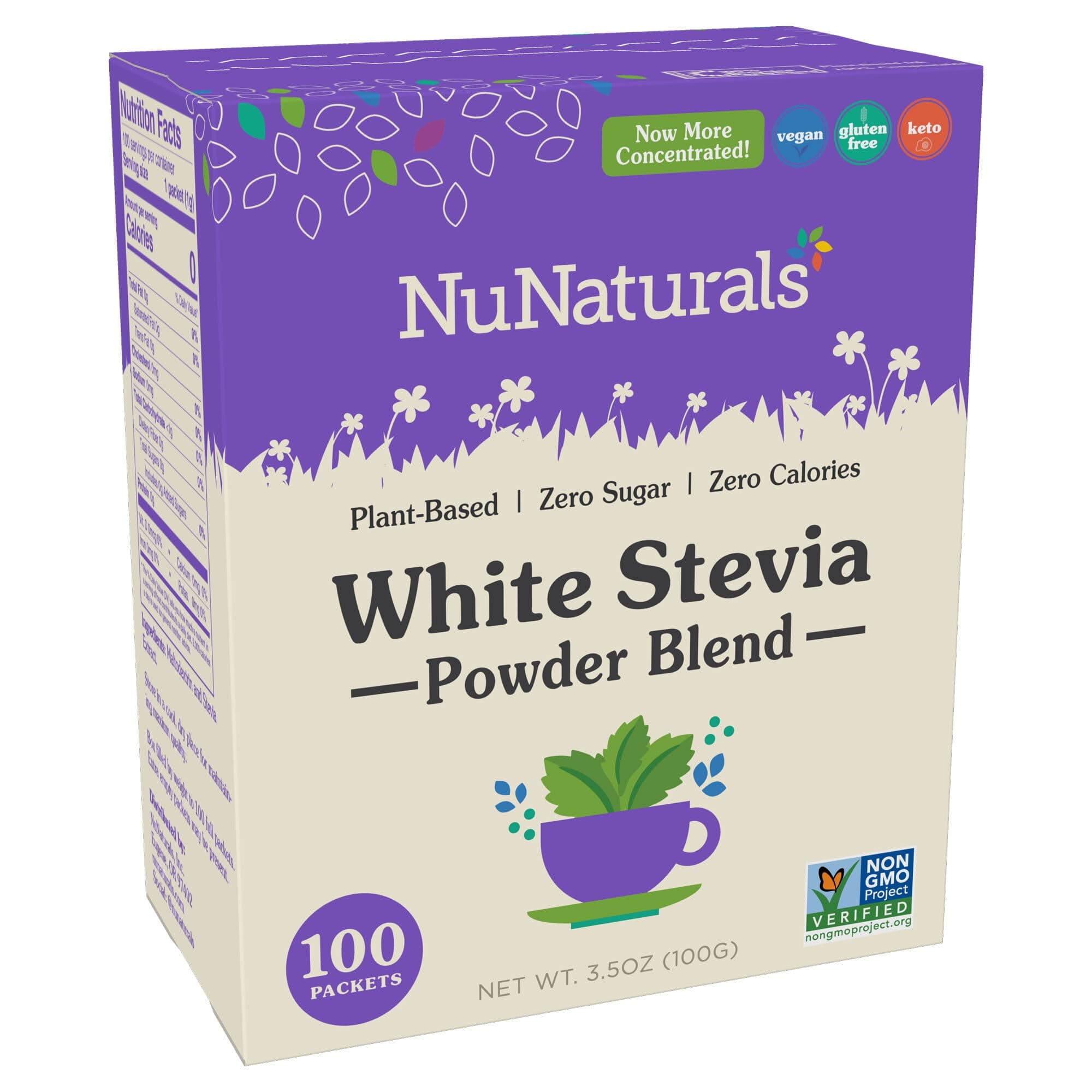 White Stevia Powder, 100 Packets