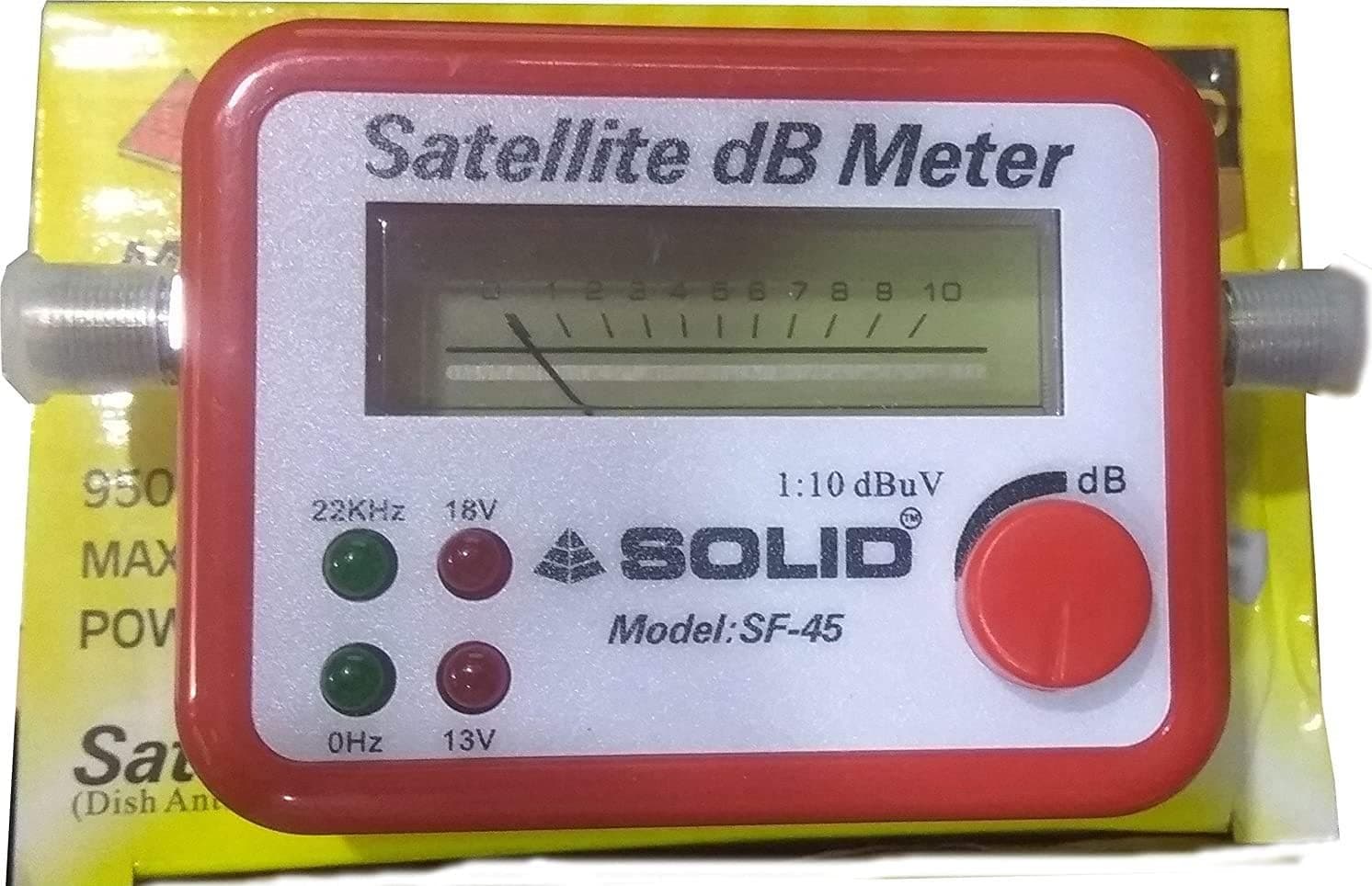 Solid SF-45 Satellite Signal Finder dB Meter | Analog Signal Strength Meter for Full HD Dish TV Network Setup | Portable Satellite Dish Alignment Tool