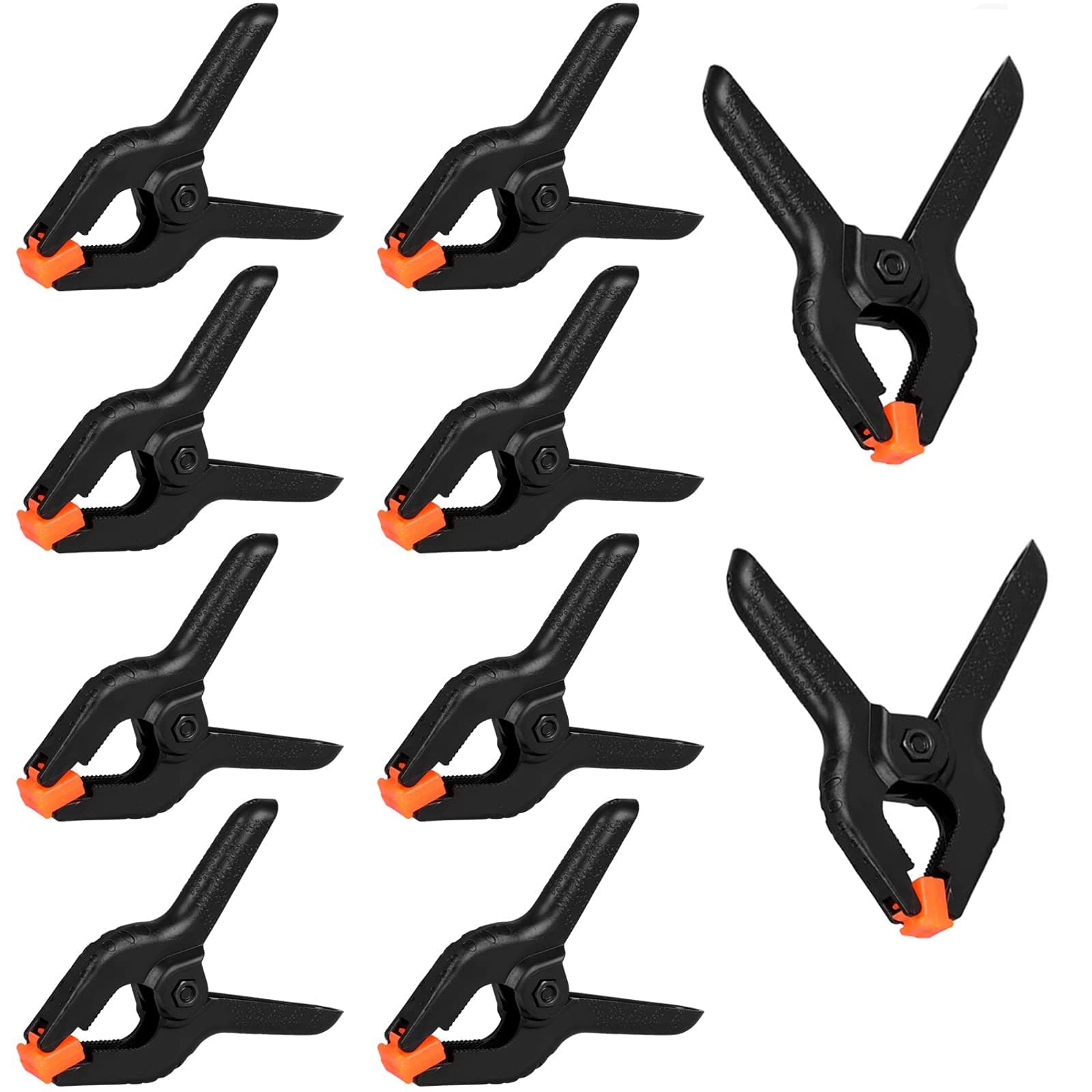 Spring Clamps, 3.5inch Plastic Clips, Small Backdrop Clips, Professional Clamps Heavy Duty, Spring Clips for Crafts, Backdrop Stand, Home Improvement, Photography Studios (10Pack Black)