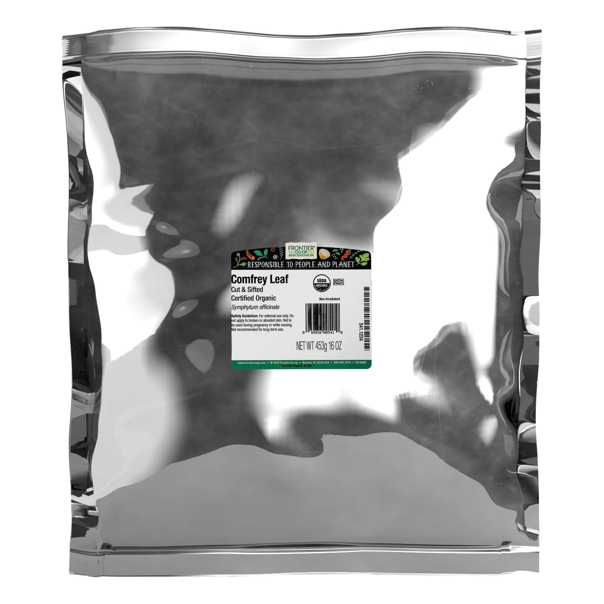 Frontier Co-op One 1 lb. Bulk Comfrey Leaf, Cut & Sifted, Certifie