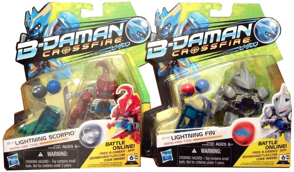 B-Daman Crossfire Lightning Scorpio and Lightning Fin Figures Bundle