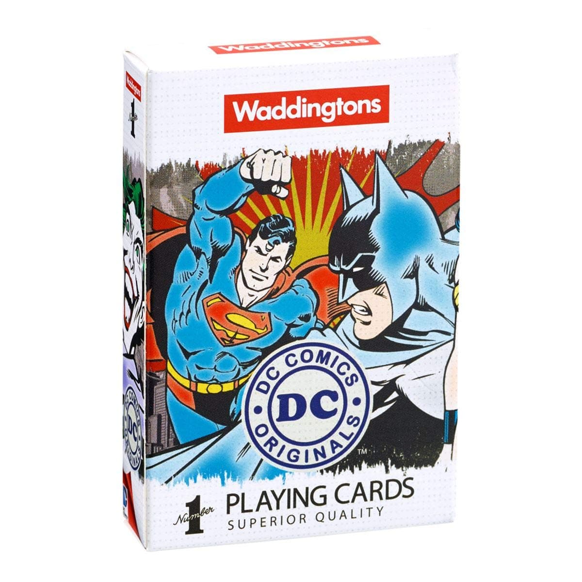 DC Comics Retro Playing Card Game, play with your favourite heroes and villains from Batman, Superman, Wonder Woman to the Joker, gifts and toys for boys and girls aged 6 plus