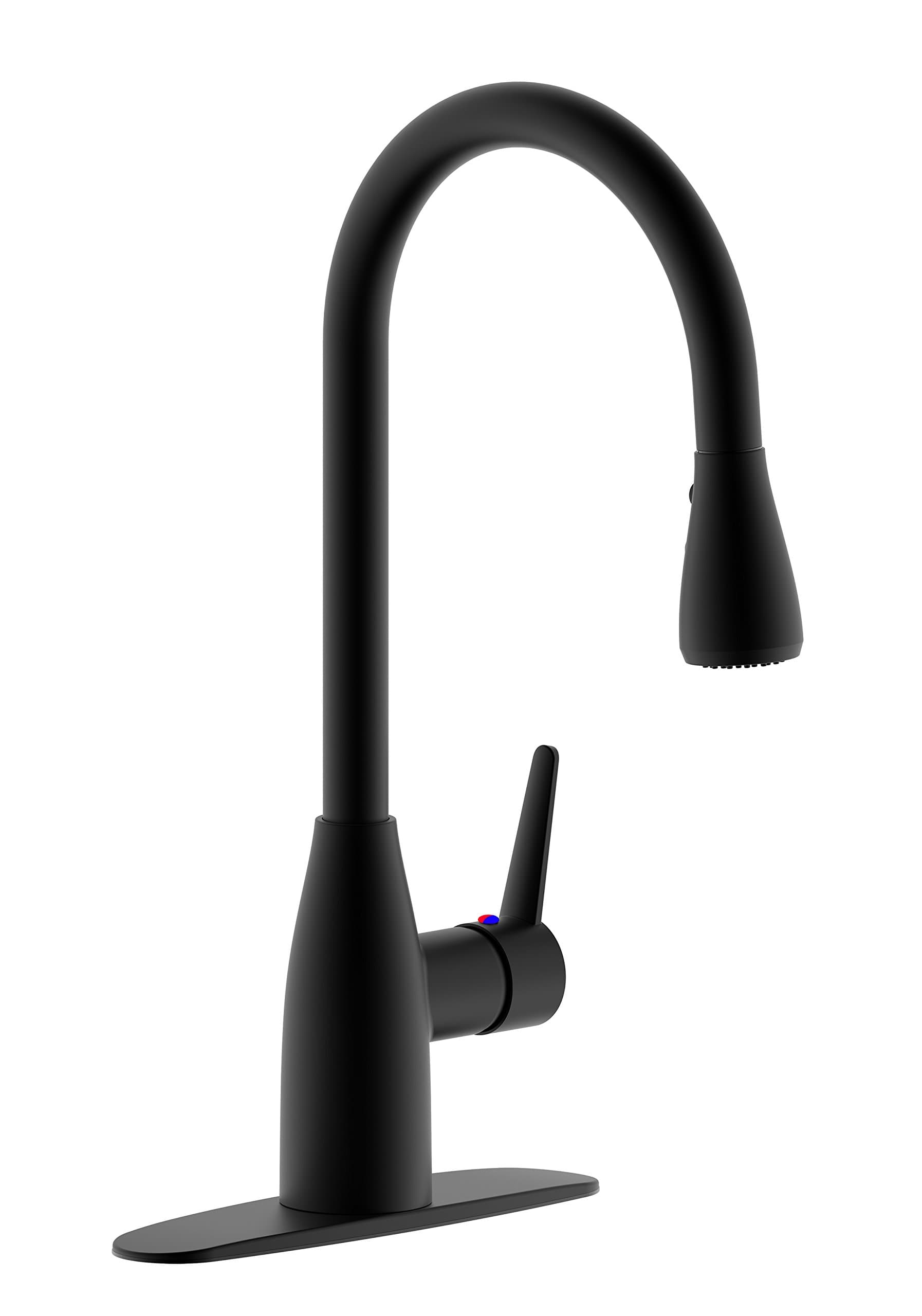 Derengge KFC8065MT Single Handle Pull Down Kitchen Faucet,1 or 3 Hole Installation,Matte Black Finished,Meets cUPC NSF AB1953