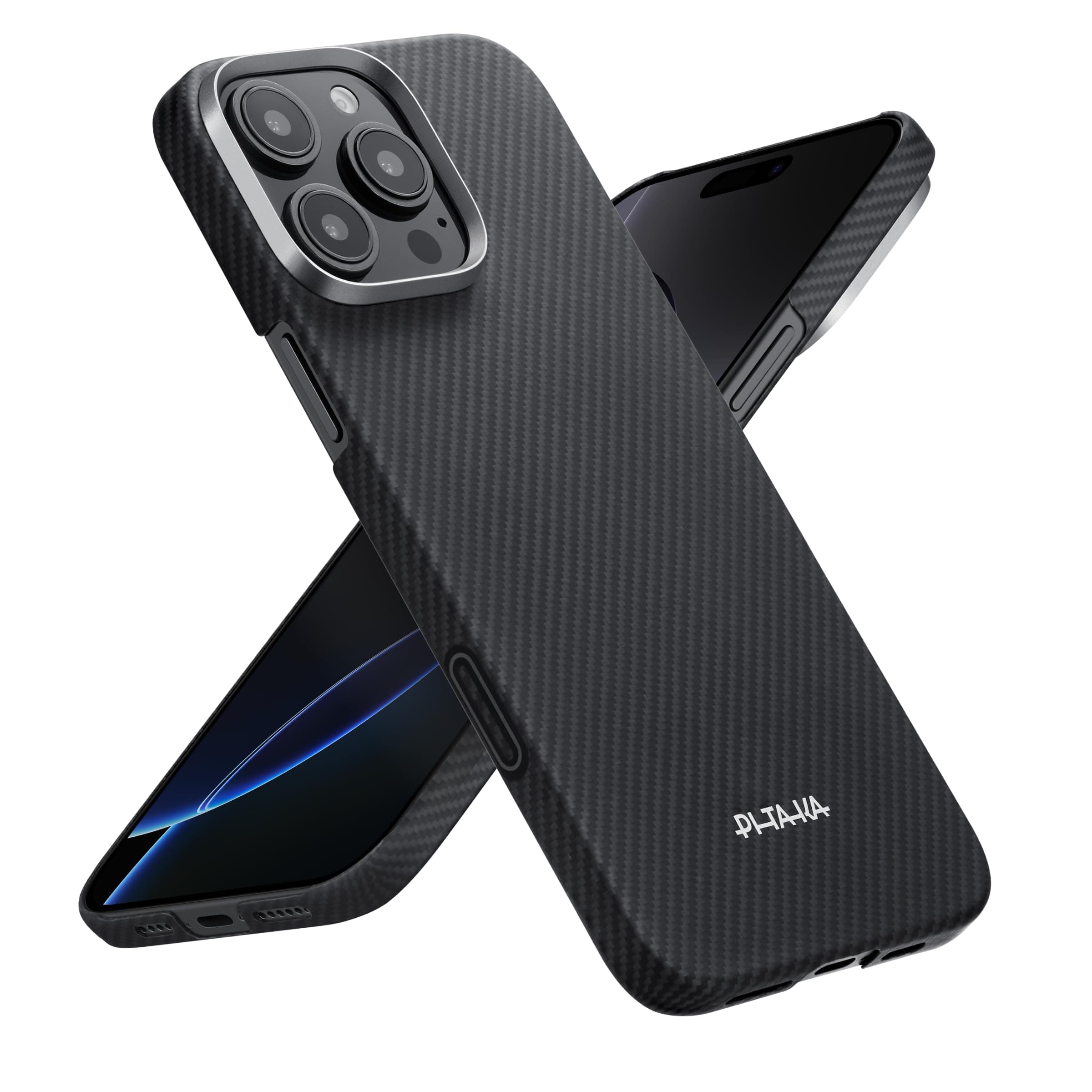 for iPhone 16 Pro Max Case Compatible with MagSafe, Thin & Light Case iPhone 16 Pro Max with a Caseless Feel, 1500D Aramid Fiber Woven [Tactile Woven Case] (Black)