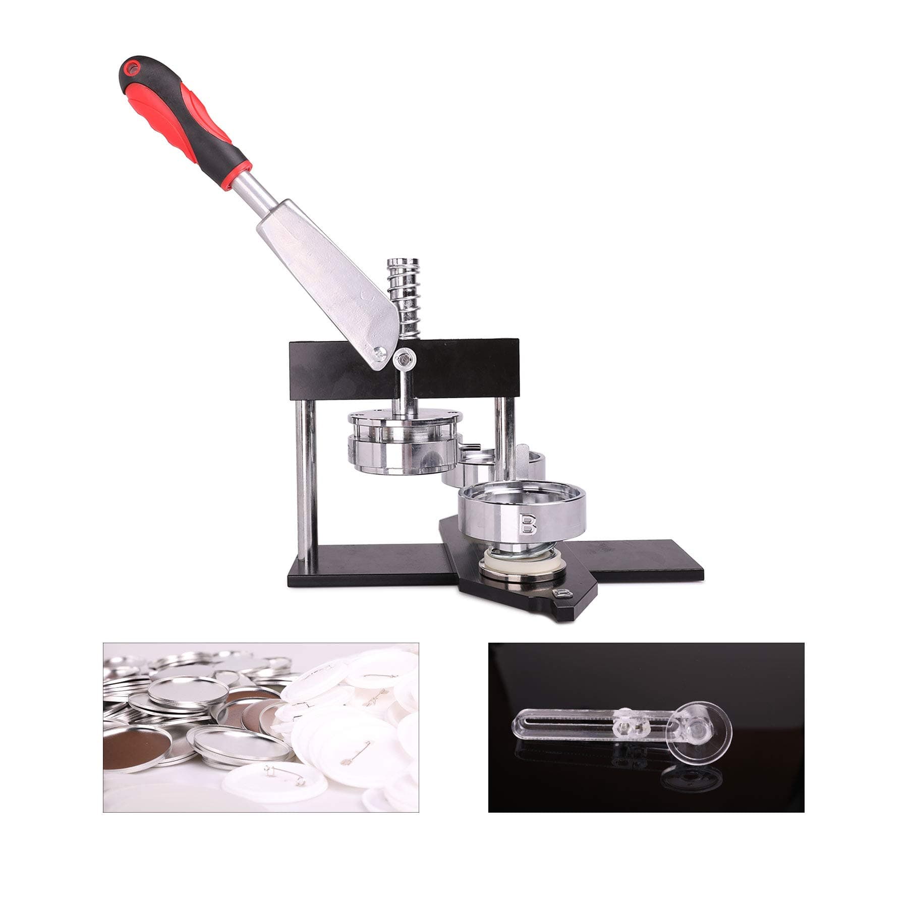 CO-Z Button Badge Maker Machine, Punch Press Pin Maker, Multiple Die Moulds, 600 button parts + Circle Cutter, Metric System, Arts and Crafts, Celebrations, Parties, Personalized Buttons + More (58MM)