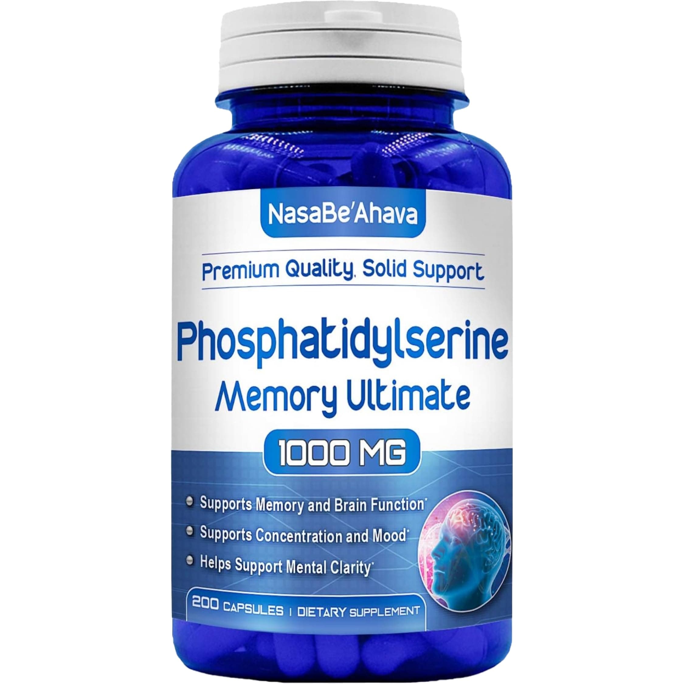 Memory Supplement for Brain Support | Phosphatidylserine Supplement with Memory and Focus Complex with Ginkgo Biloba DMAE Rosemary and Gotu Kola | Made and Tested The USA (66 Day Supply)