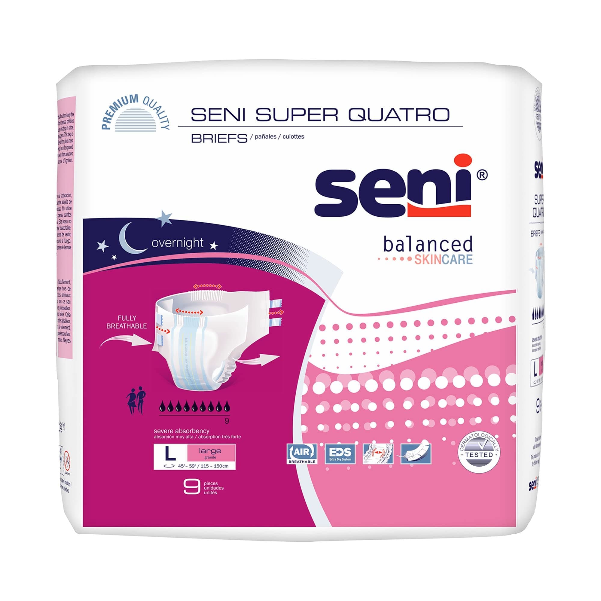 Super Quatro Briefs Large, 36 Count