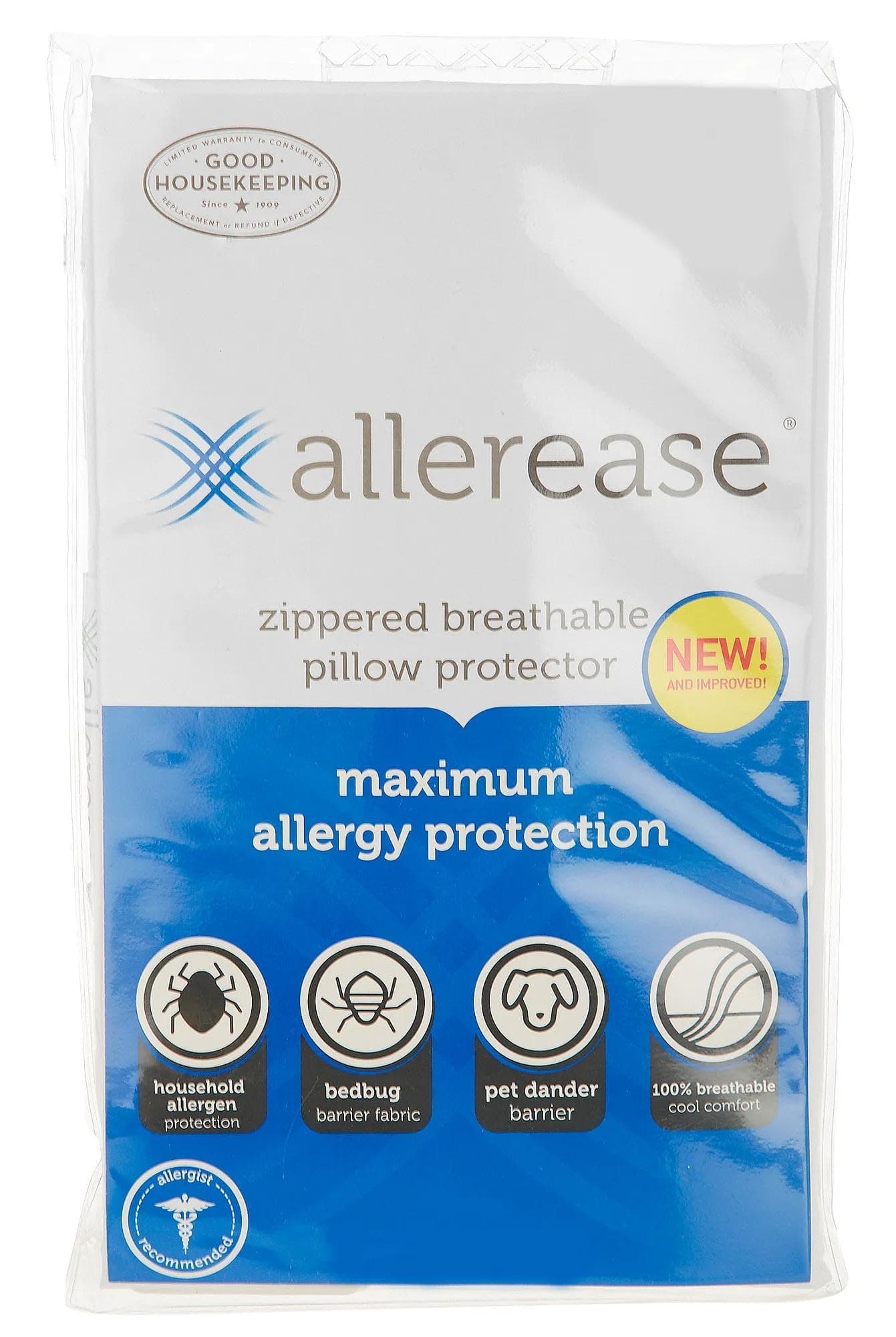 Aller-Ease Maximum Allergy and Bedbug Pillow Protector, King by Aller-Ease