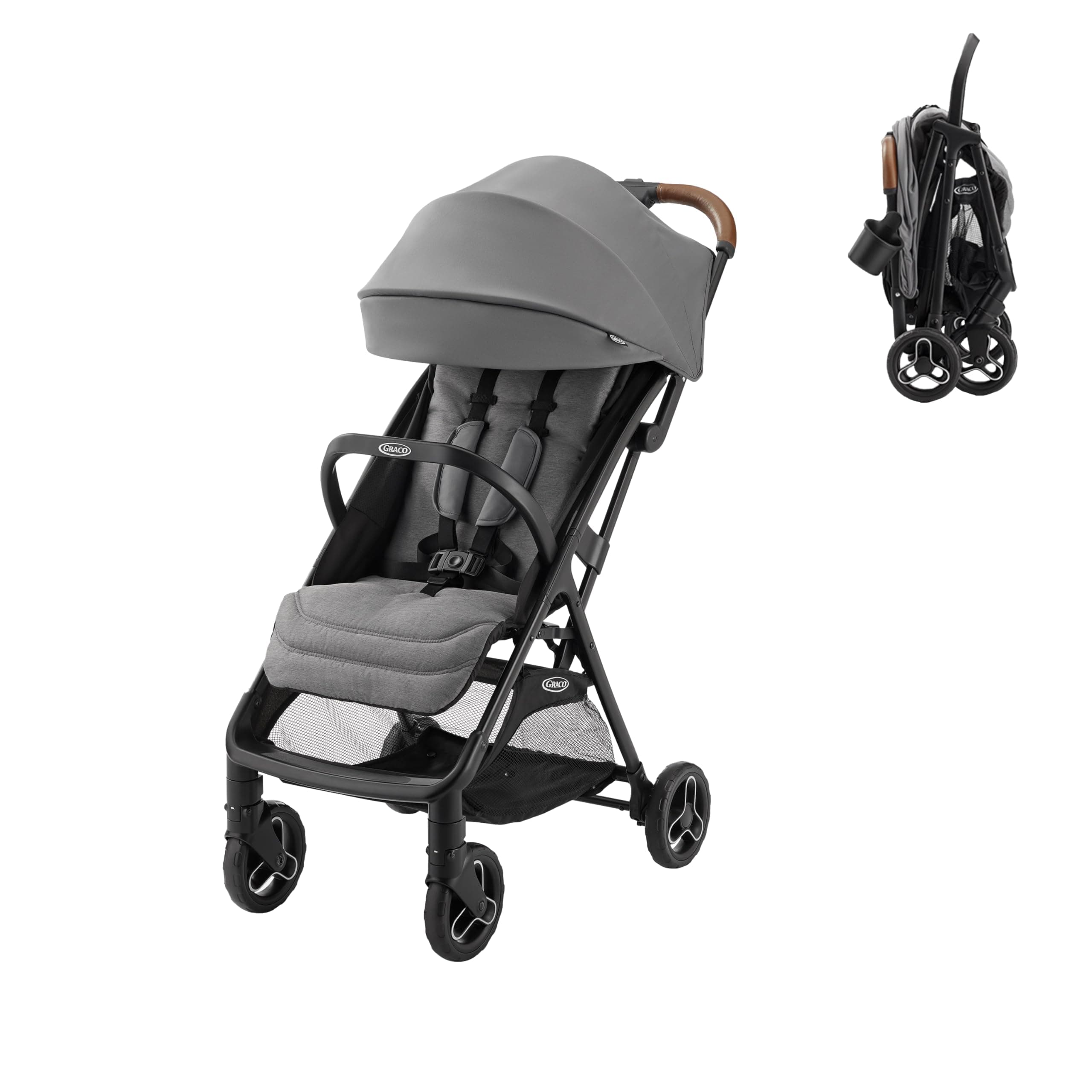 Graco Ready2Jet Compact Stroller – Overhead Friendly Compact Travel Stroller with Automatic Fold, Kingston