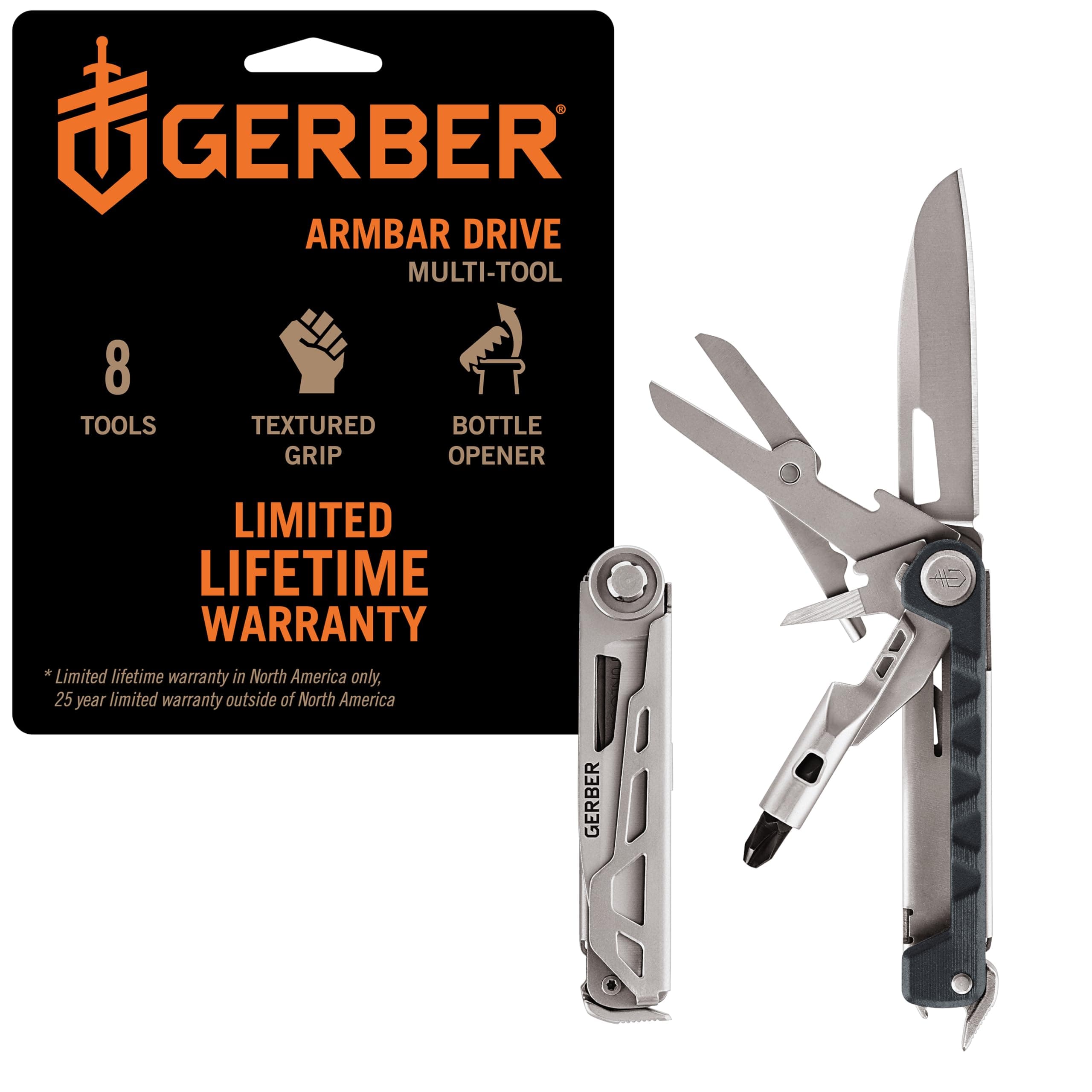 Gear Armbar Drive 8-in-1 Pocket Knife EDC Multitool with Screwdriver, 2.5" Blade, Urban Blue
