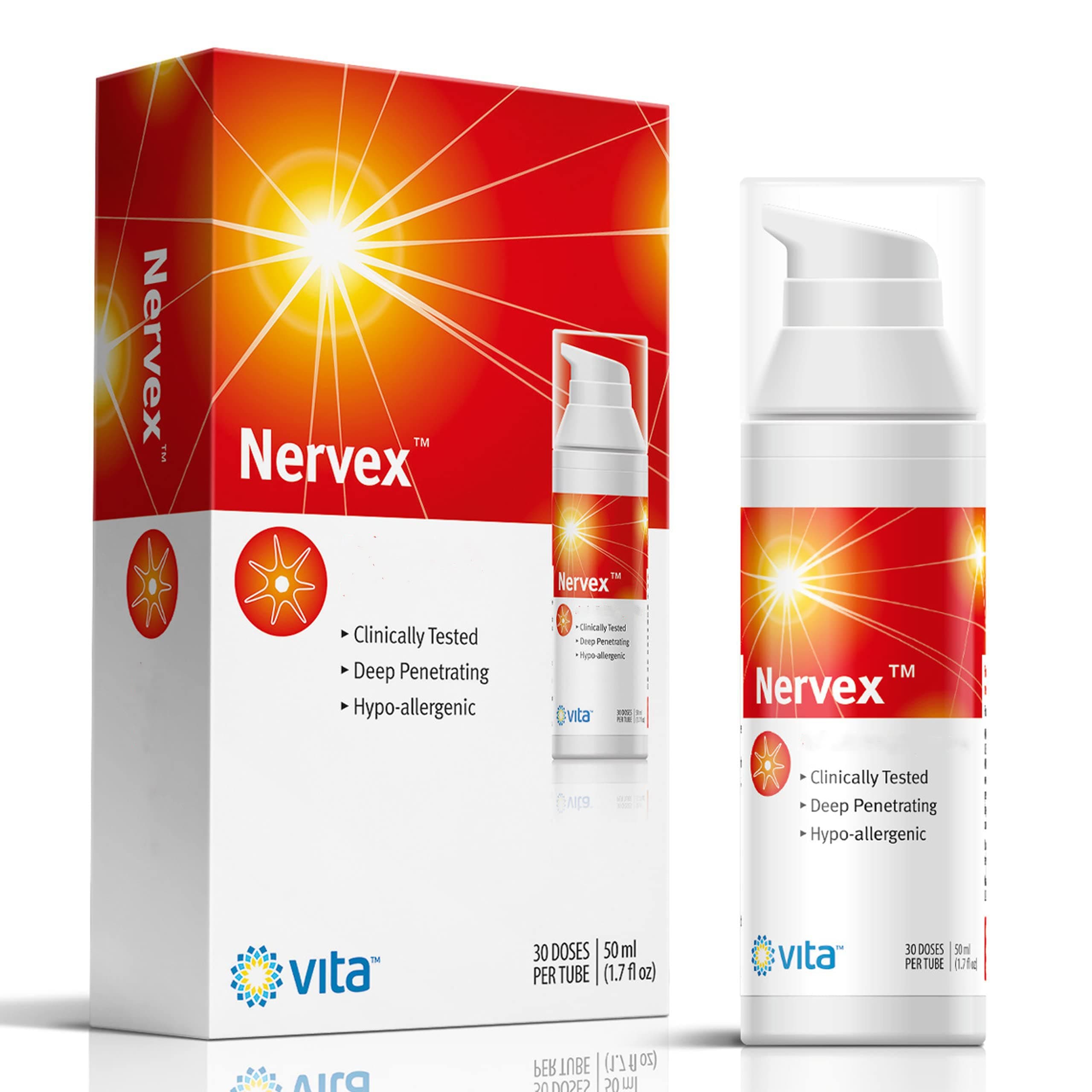 Vita Sciences Nervex Powerful Neuropathy Cream: Advanced Natural Relief for Peripheral Neuropathy, Fibromyalgia, and Fast Comfort Treatment for Feet, Hands, Legs, and Toes