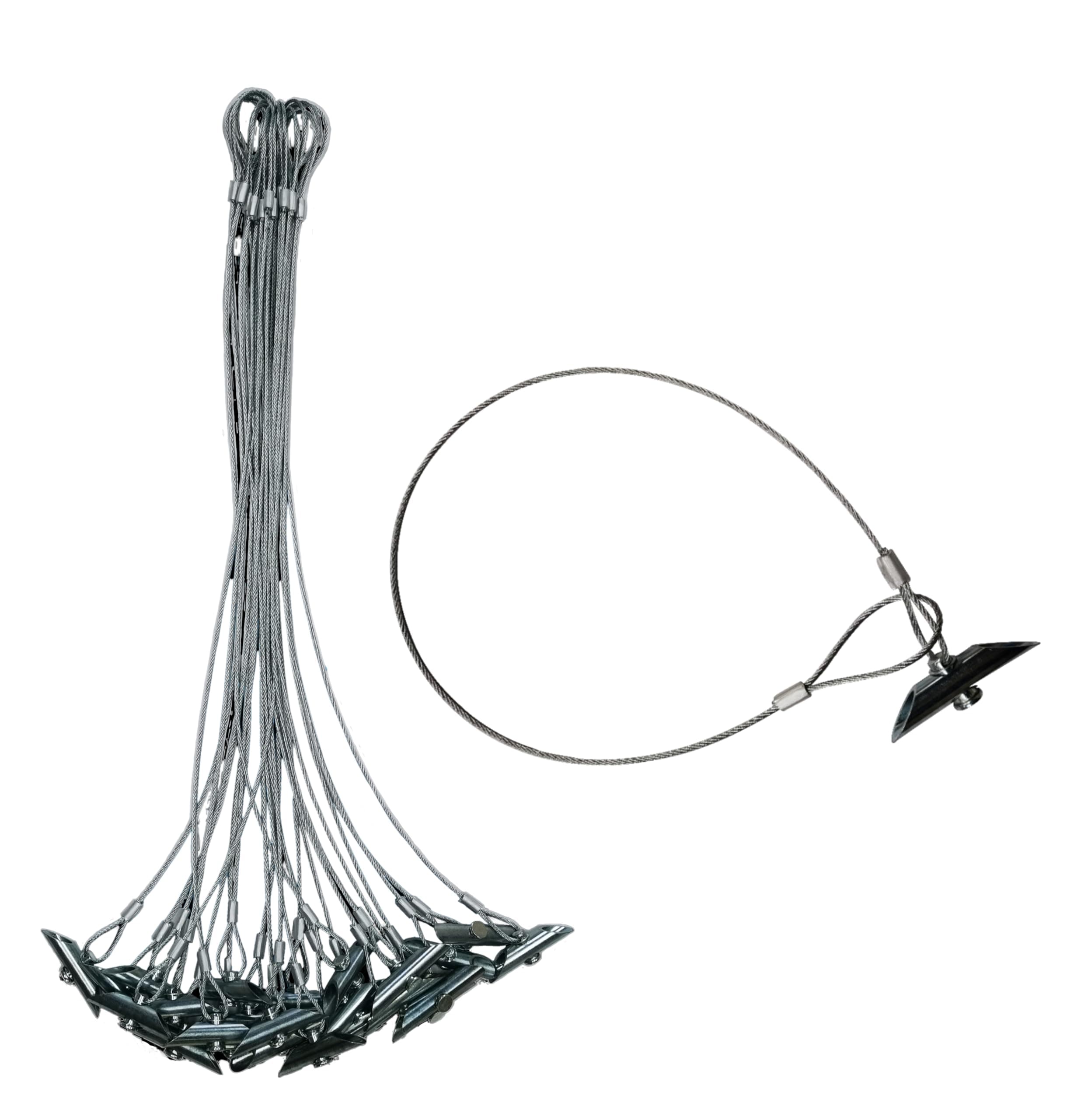 3.5" Chisel Earth Anchors - Heavy Duty Ground Anchor with 30" Cable - Cable Earth Anchor for Swing Set, shed, Greenhouse, Fence and More (12)
