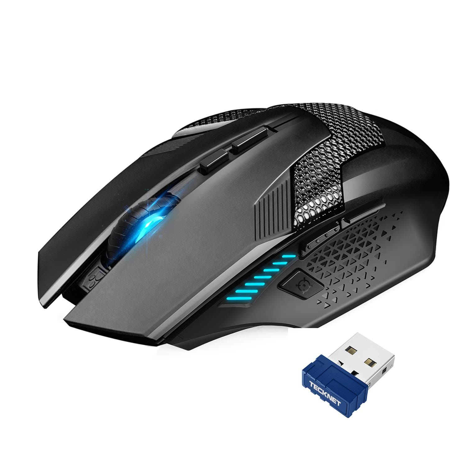 Wireless Gaming Mouse 2.4G Optical USB Computer Mice, 8 Buttons, 4800DPI Nano Receiver for Win11, Win10, Win8, Win7, Windows XP, Vista, MAC