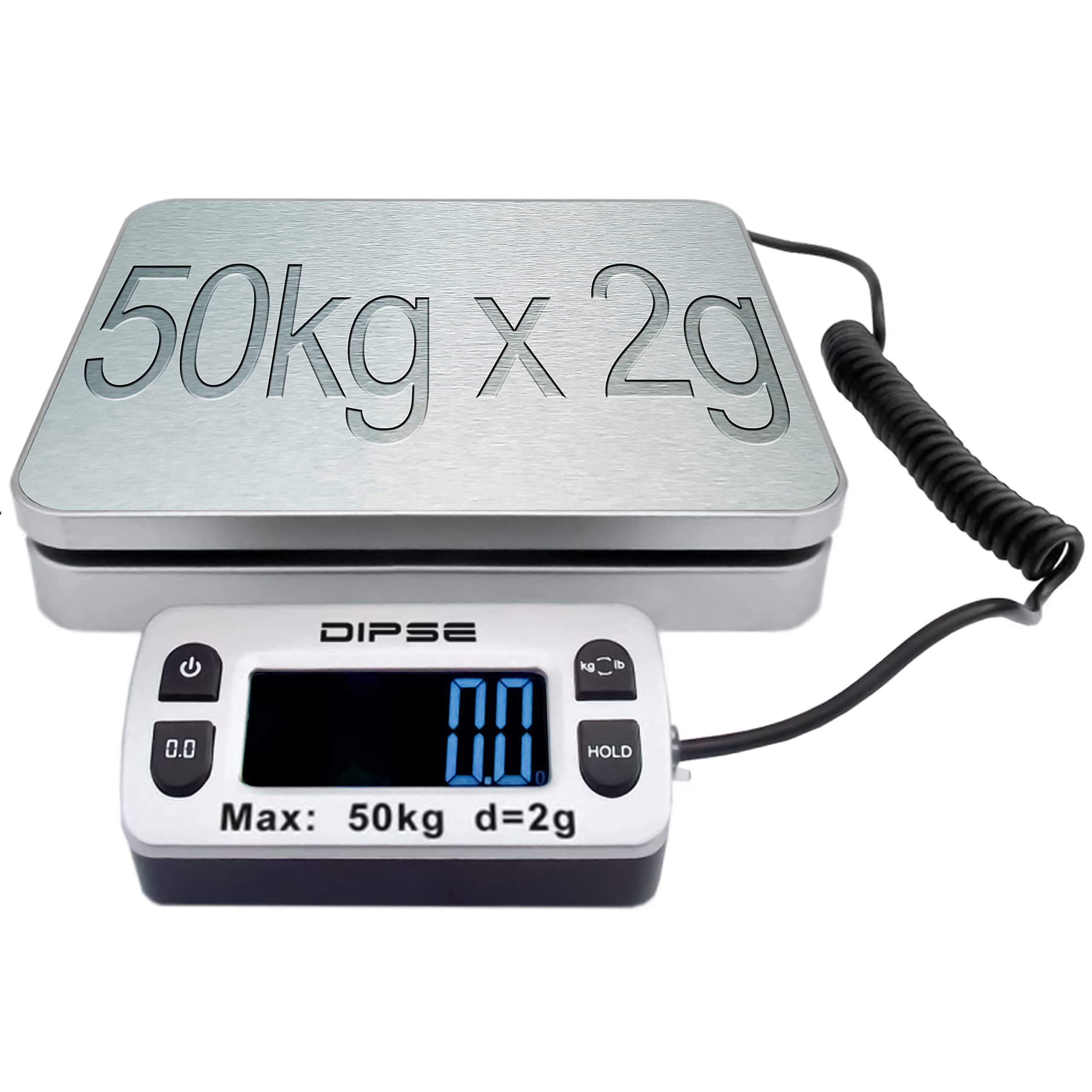 DIPSEParcel Mini Parcel Scales with External Display and Great Load capacity 50kg x 0,002kg