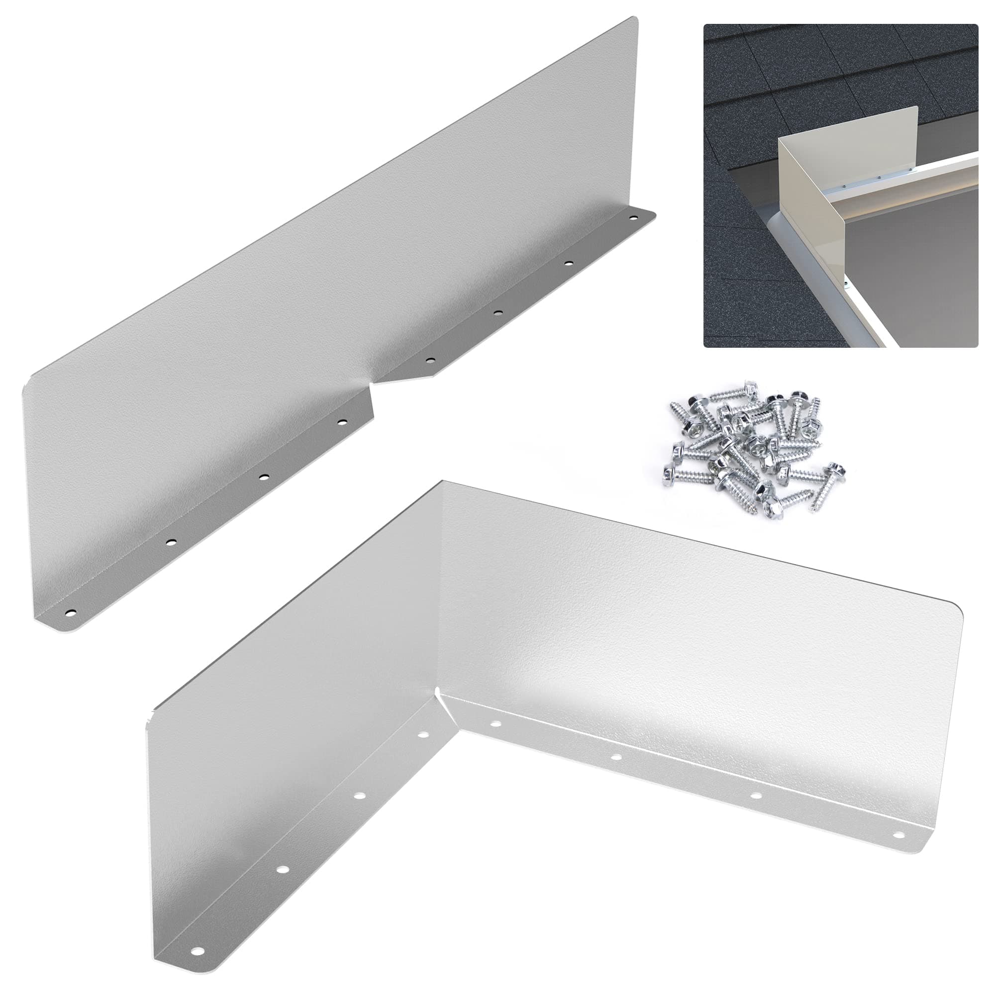 Gutter Valley Splash Guards,Rain Gutter Valley Roofing Gutter Guards, Diverter Roof Rain Diverter for House Shingle Roofs Corner (2)