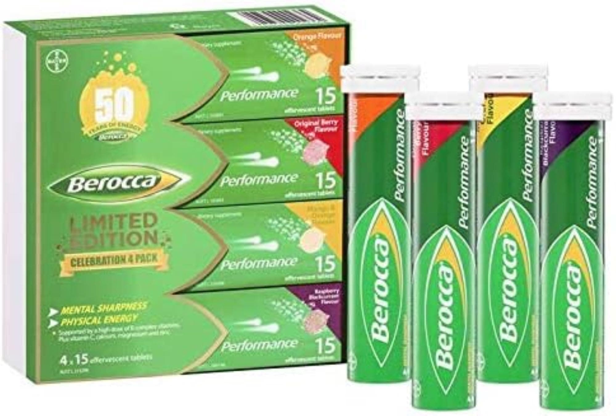 Berocca Performance Effervescent Tablets 60 Count Limited Edition Celebration Pack