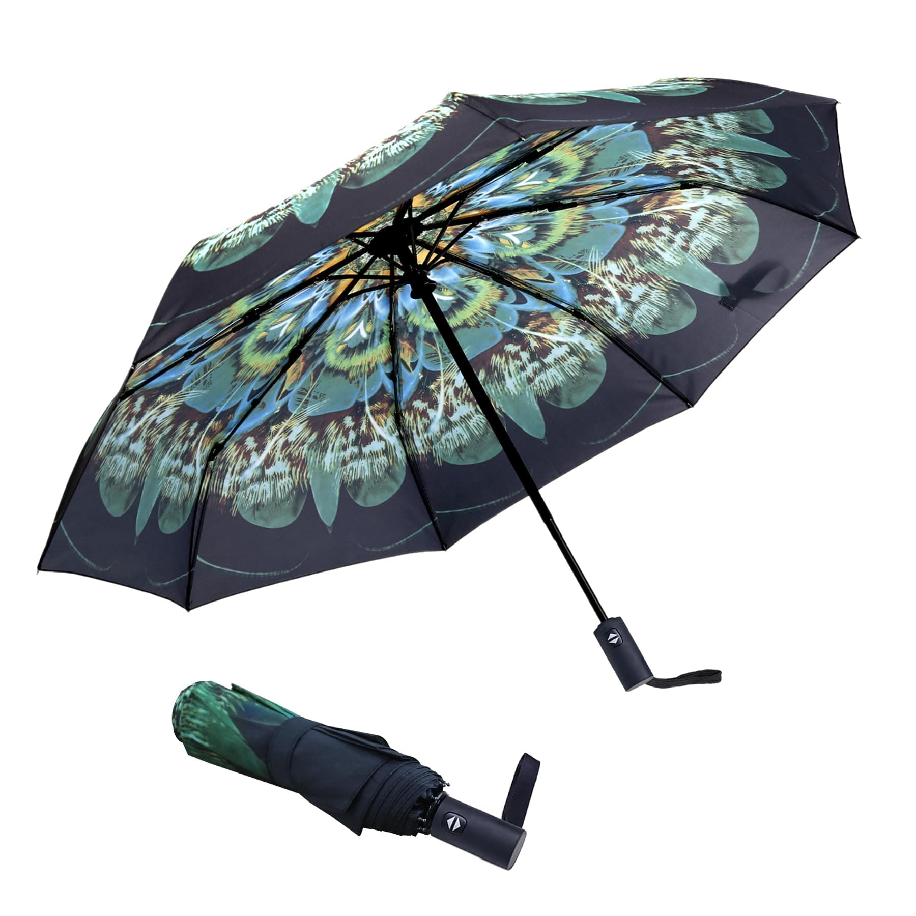 Travel Essentials Umbrella Windproof Compact Collapsible Light, Automatic, Strong and Portable, Wind Resistant Folding Small Umbrella for Rain