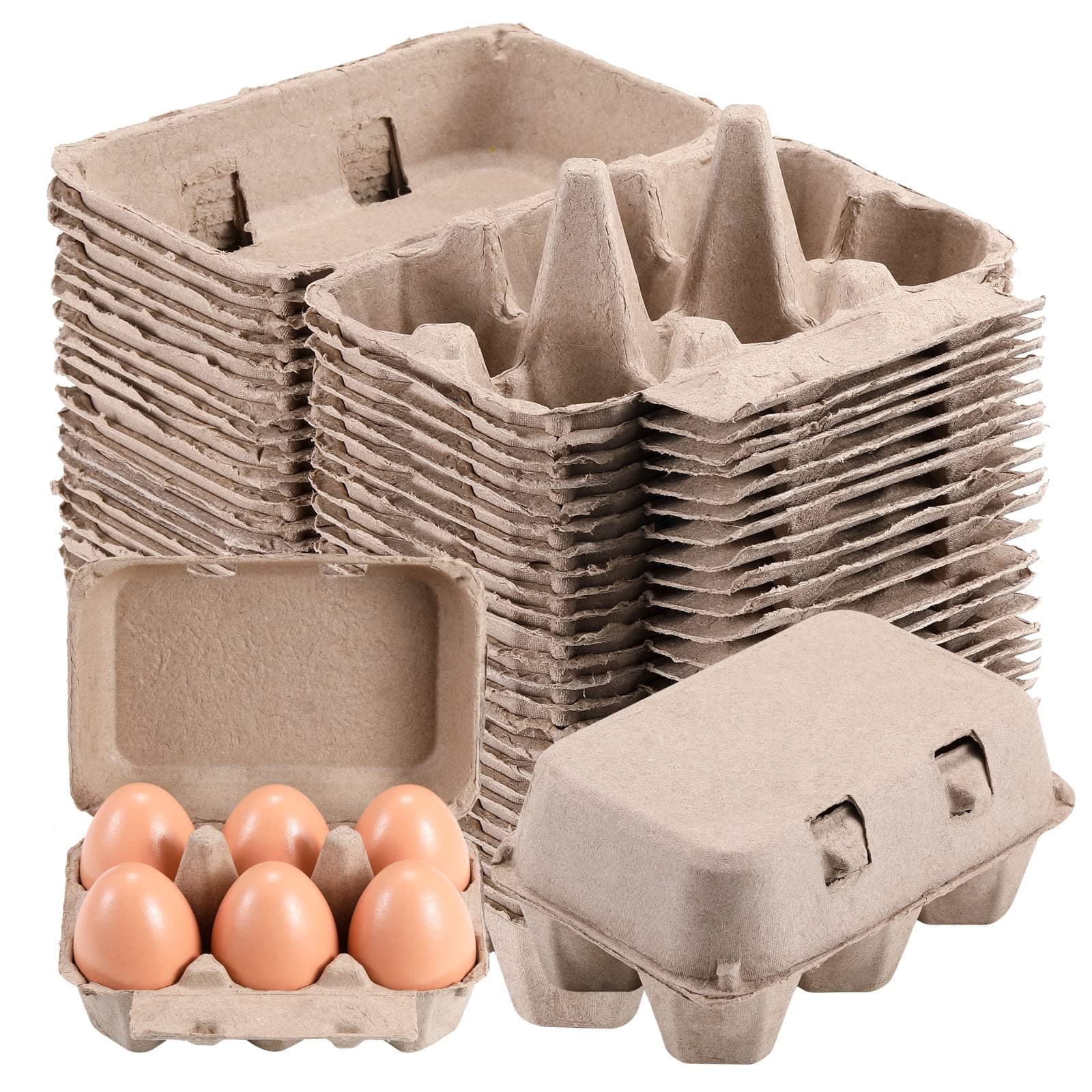 - Half Dozen Vintage Egg Cartons 25 Pack, Blank Natural Pulp 6 Count Carton for Chicken Eggs Reusable, Storage Tray Strong for Holds Up to Six 6 Egg Cardboard Paper Holder Container for Refrigerator