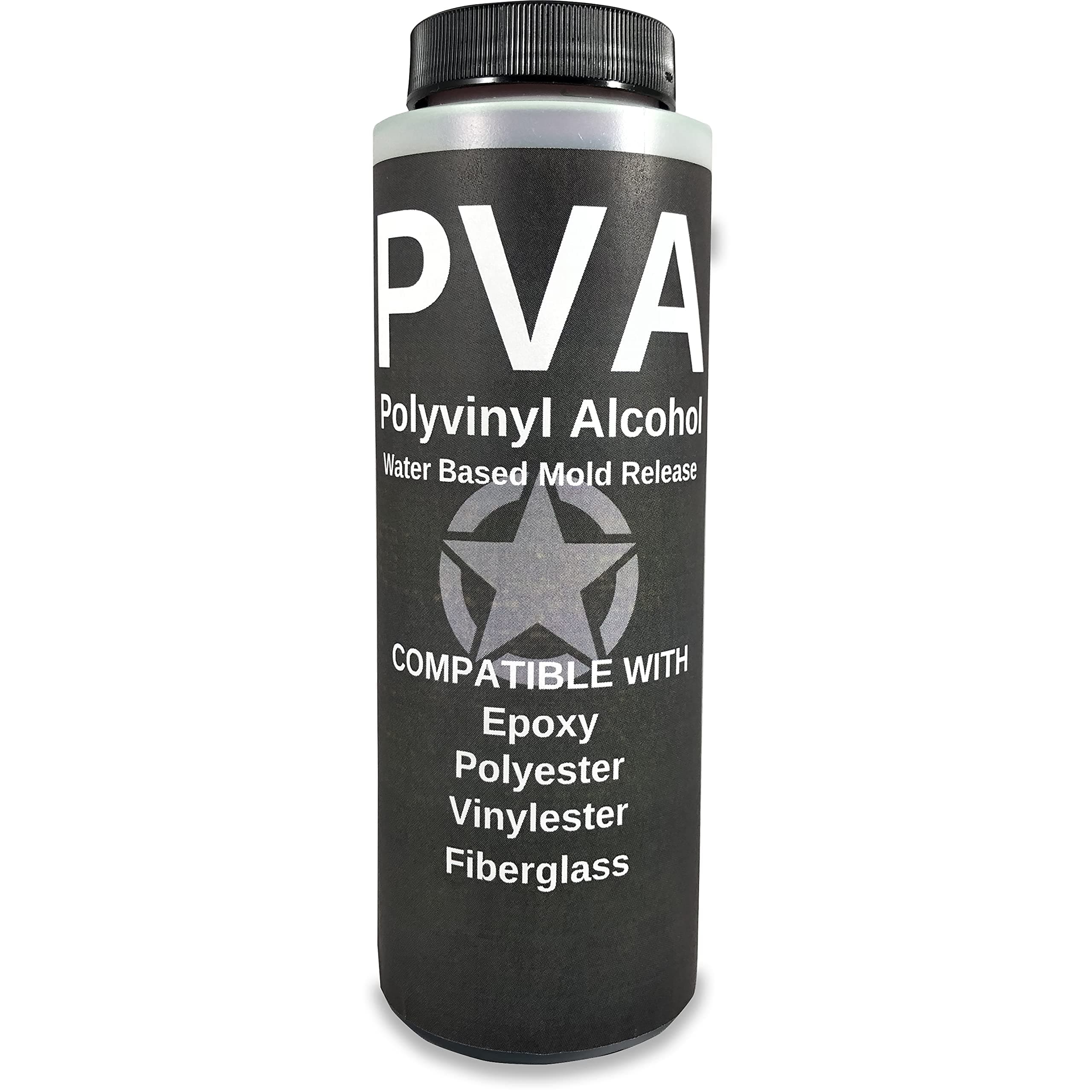 PVA Water Based Mold Release - Polyvinyl Alcohol Agent for Epoxy, Polyester, Vinyl Ester, Resin, Gel Coat, Polyurethane Foam, Silicone - Spray or Brush-On Film for Sculpture and DIY Projects - 8oz