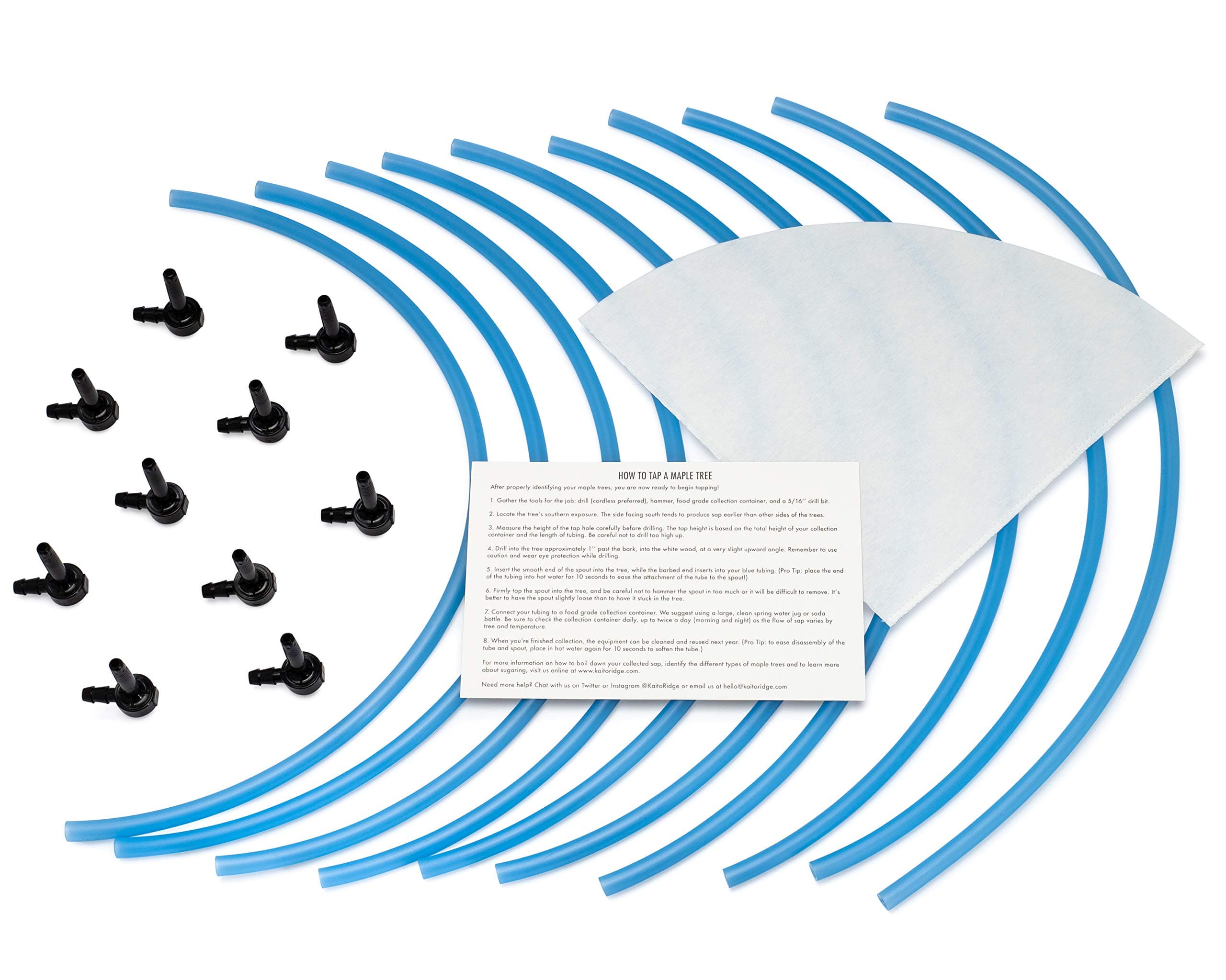 10 Maple Syrup Tree Tapping Kit - 10 Taps + 2-Foot Drop Lines + Includes Sap Filter + Instructions