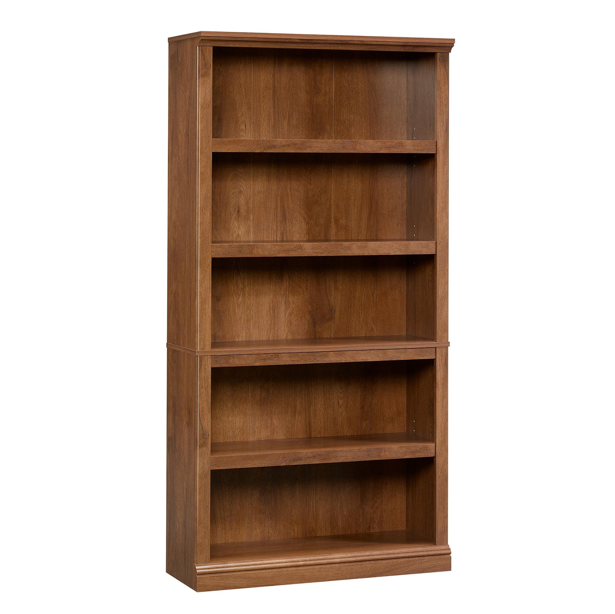 5-Shelf Split Bookcase/ Book shelf, Oiled Oak finish