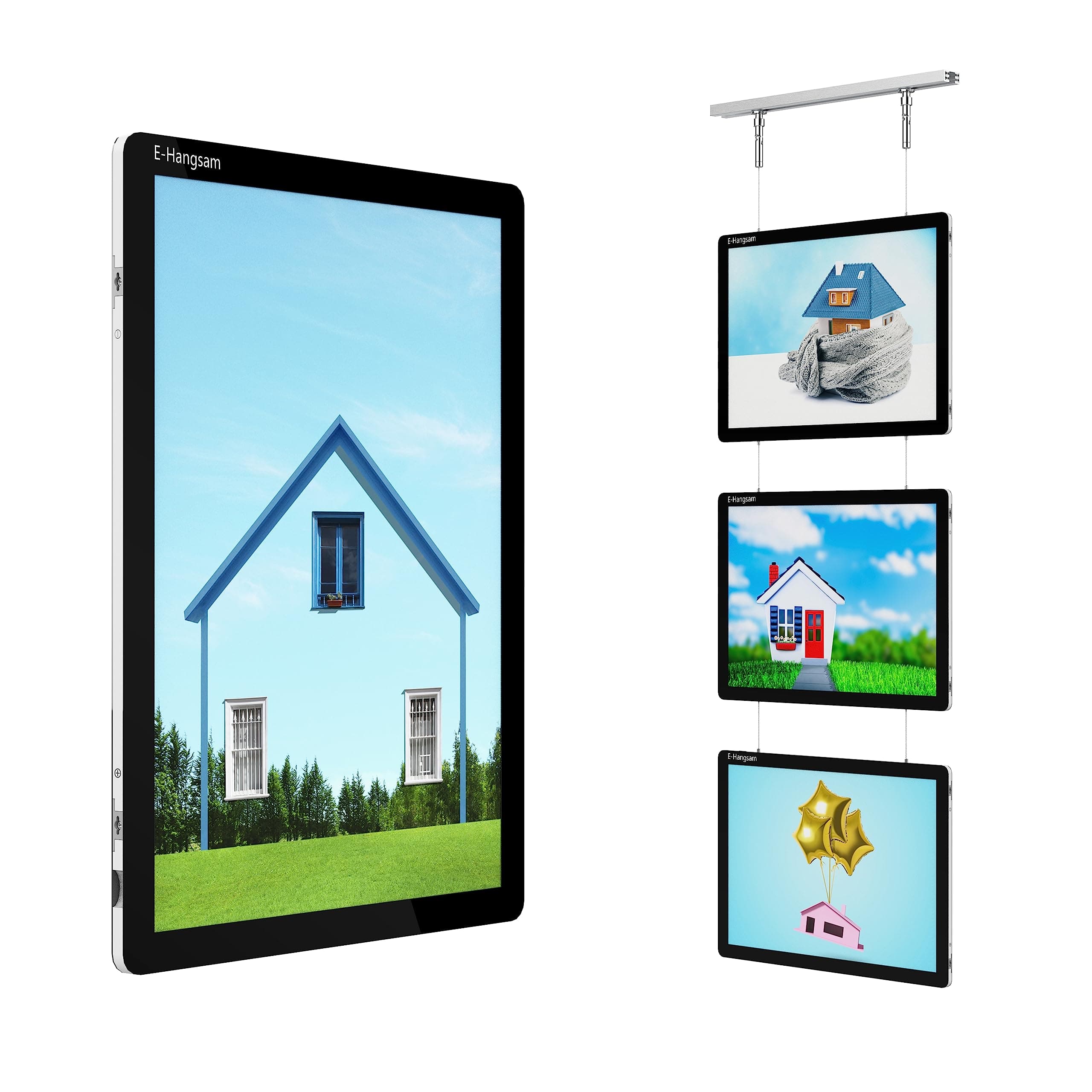 E-Hangsam A3 Double-Sided LED Window Display Real Estate, Office Window Signs, Window Menu Display - Acrylic Light Box Signs for Restaurant,Store Advertising (3 pcs/set)