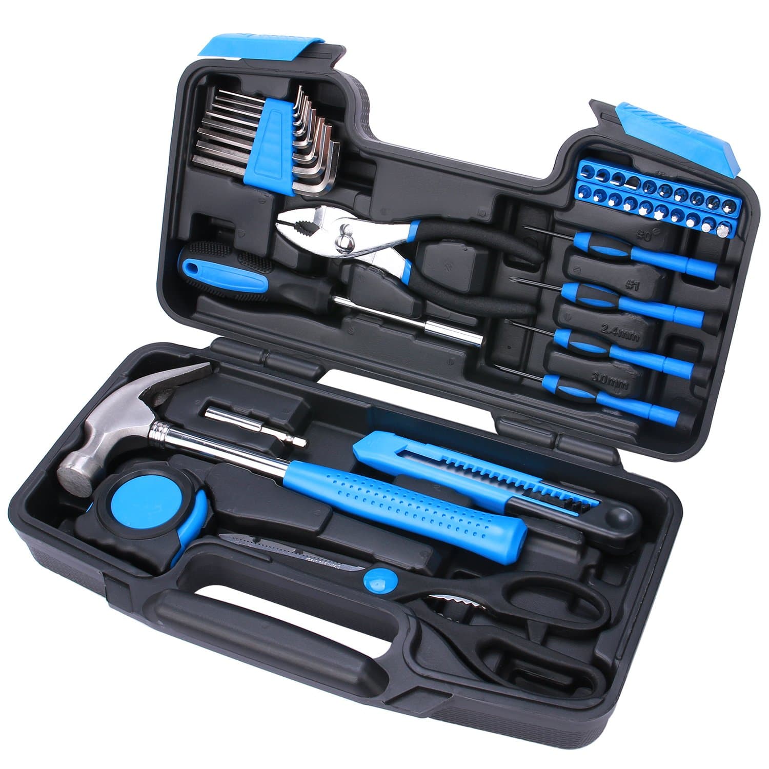 40-Piece All Purpose Household Tool Kit – Includes All Essential Tools for Home, Garage, Office and College Dormitory Use