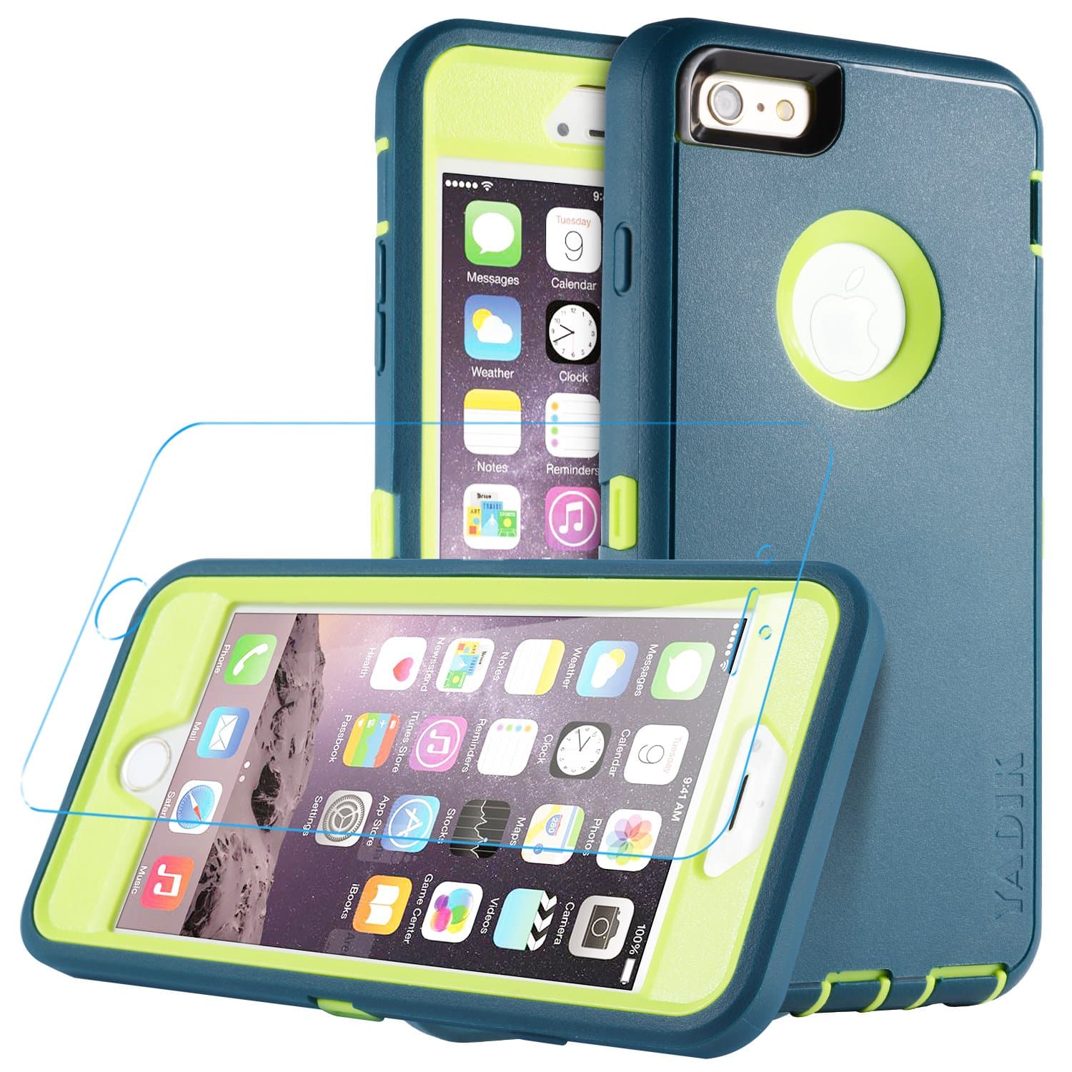 iPhone 6S Plus,iPhone 6 Plus 5.5 inch Case, Yadik Protective Heavy Duty Military Grade Hybrid Silicone PC Case for iPhone 6S Plus,iPhone 6 Plus(Navy Green)