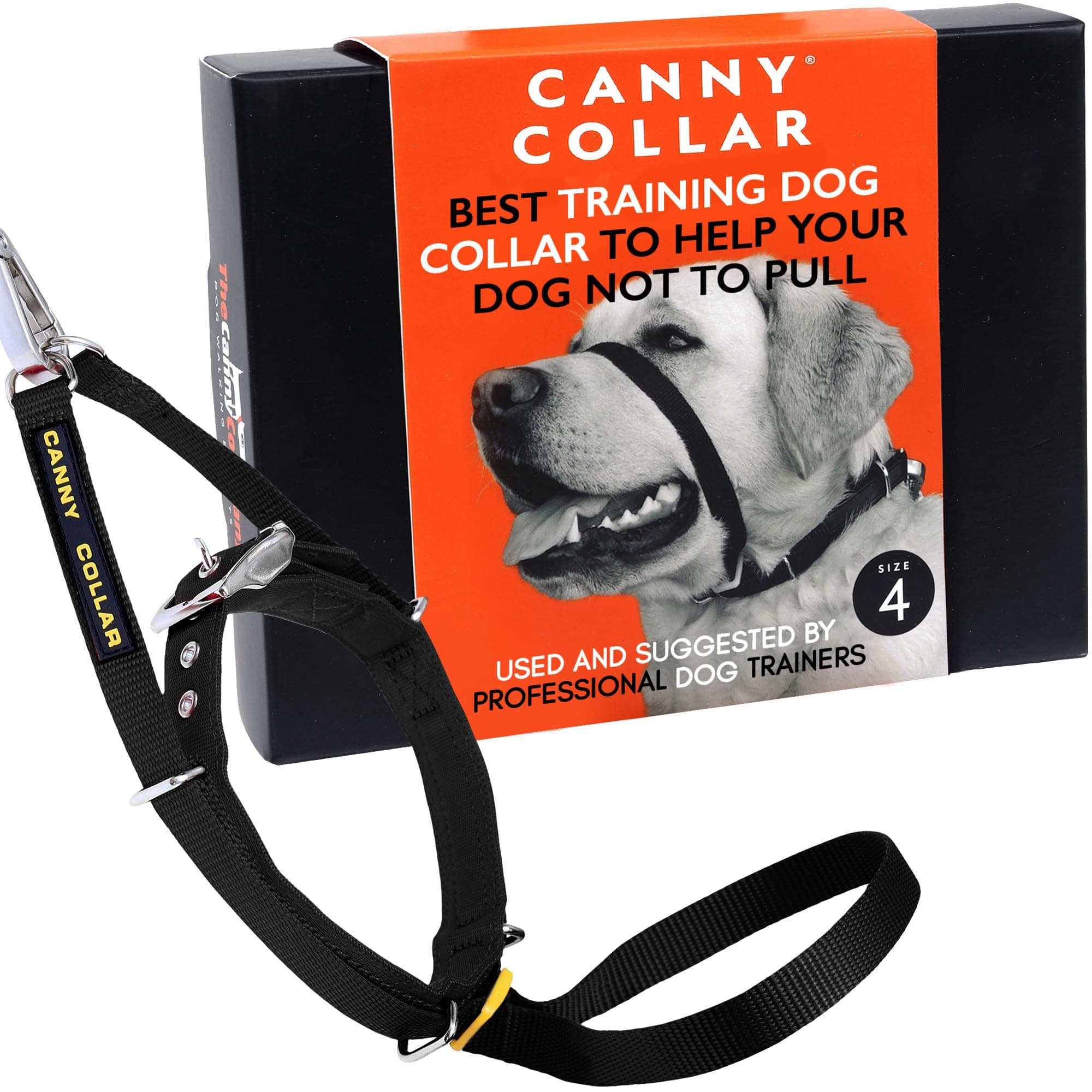 Collar No-Pull Dog Head Collar | Train Your Dog to Stop Pulling & Walk On a Loose Leash | Gentle, Safe, Comfortable Training Aid | Medium Dogs | Black, Size 4