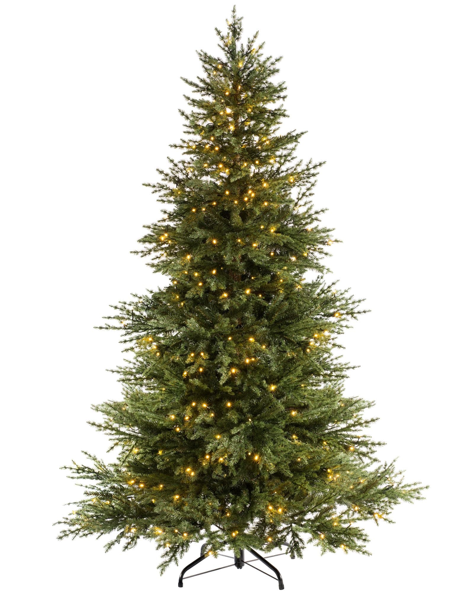 Pre-lit Traditional Fir Multi-Function Christmas Tree, 450 Chasing Warm LED, Colour, 7 feet/2.1m